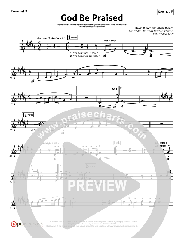 God Be Praised Trumpet 3 (Gateway Worship)