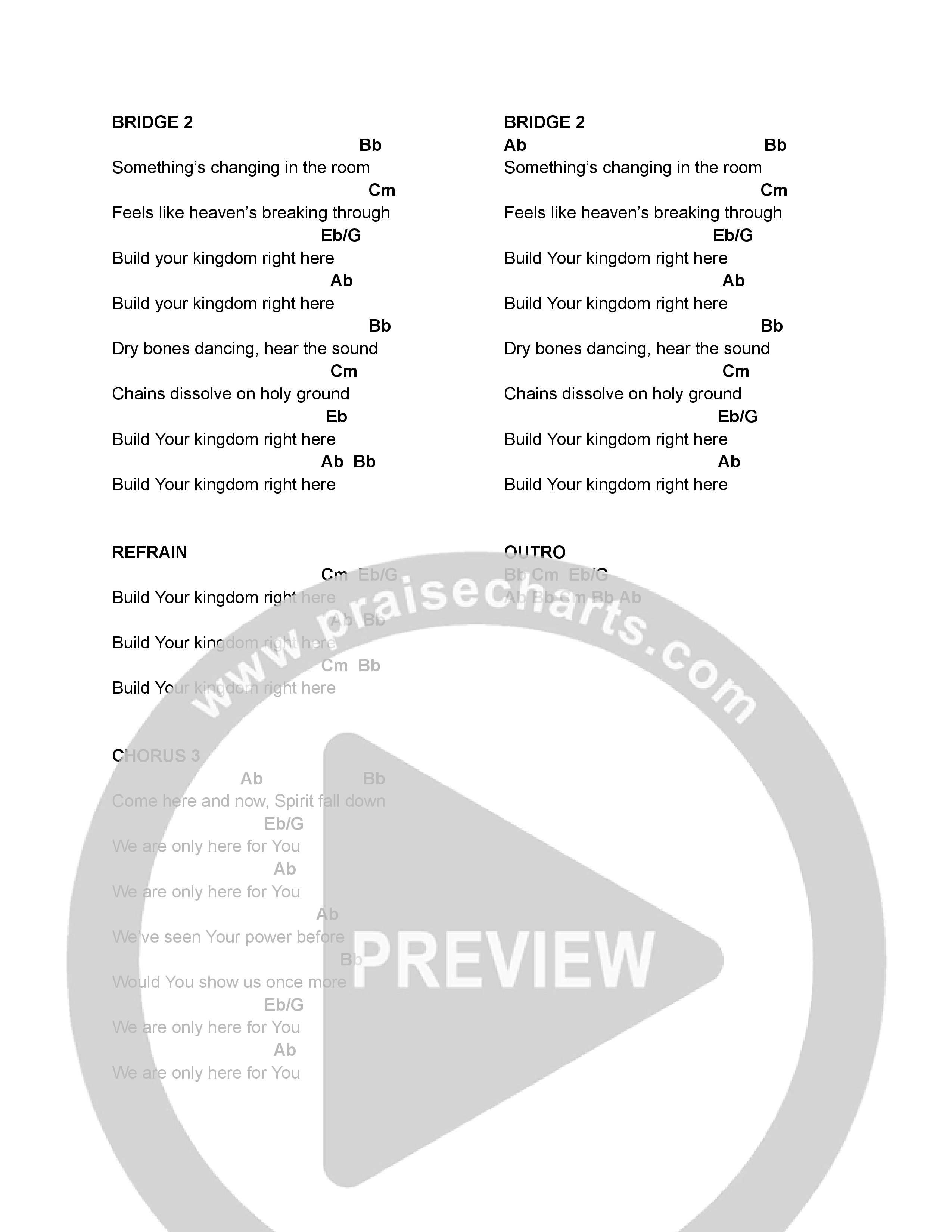 Here And Now Chord Chart (CBC Worship)