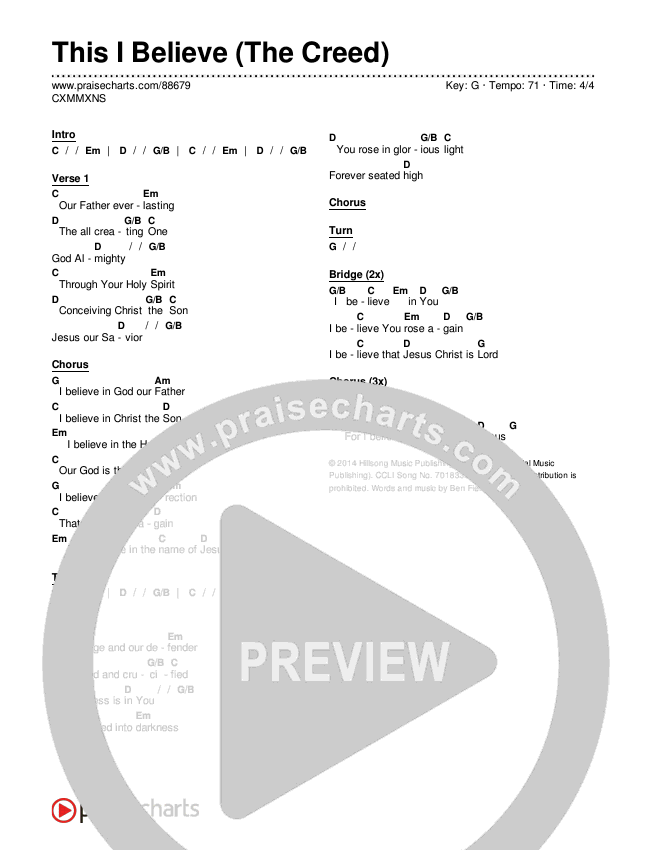 This I Believe (The Creed) Chords & Lyrics (CXMMXNS)