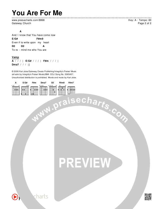 You Are For Me Chords & Lyrics (Gateway Worship)