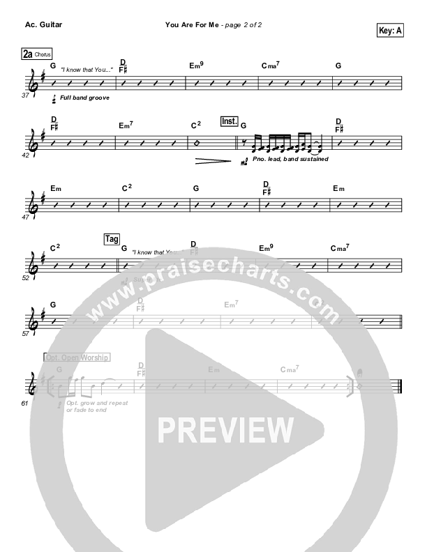 You Are For Me Acoustic Guitar (Gateway Worship)