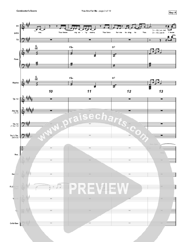 You Are For Me Conductor's Score (Gateway Worship)