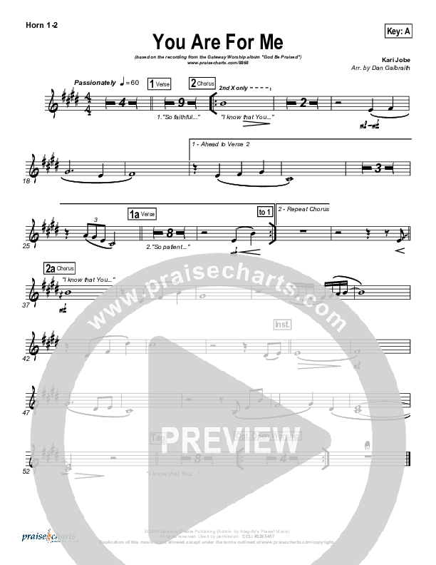 You Are For Me Brass Pack (Gateway Worship)