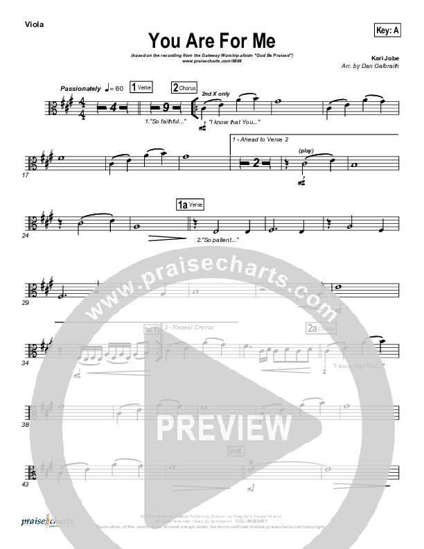 You Are For Me Viola (Gateway Worship)