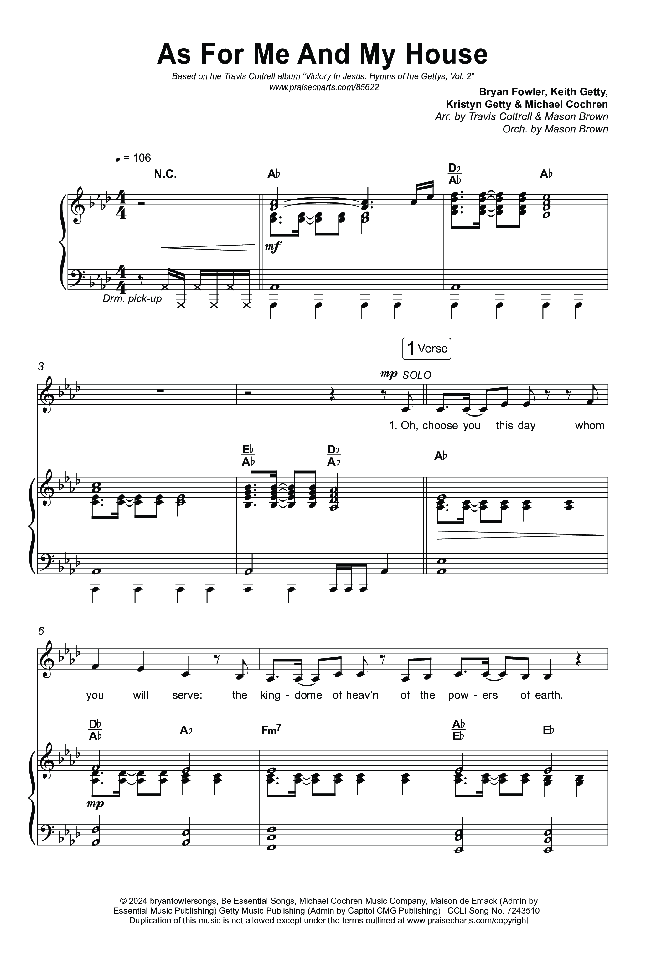 Victory In Jesus: Hymns Of The Gettys (Vol. 2) (6 Song Choral Collection) Song 3 (Octavo SATB) (Travis Cottrell)