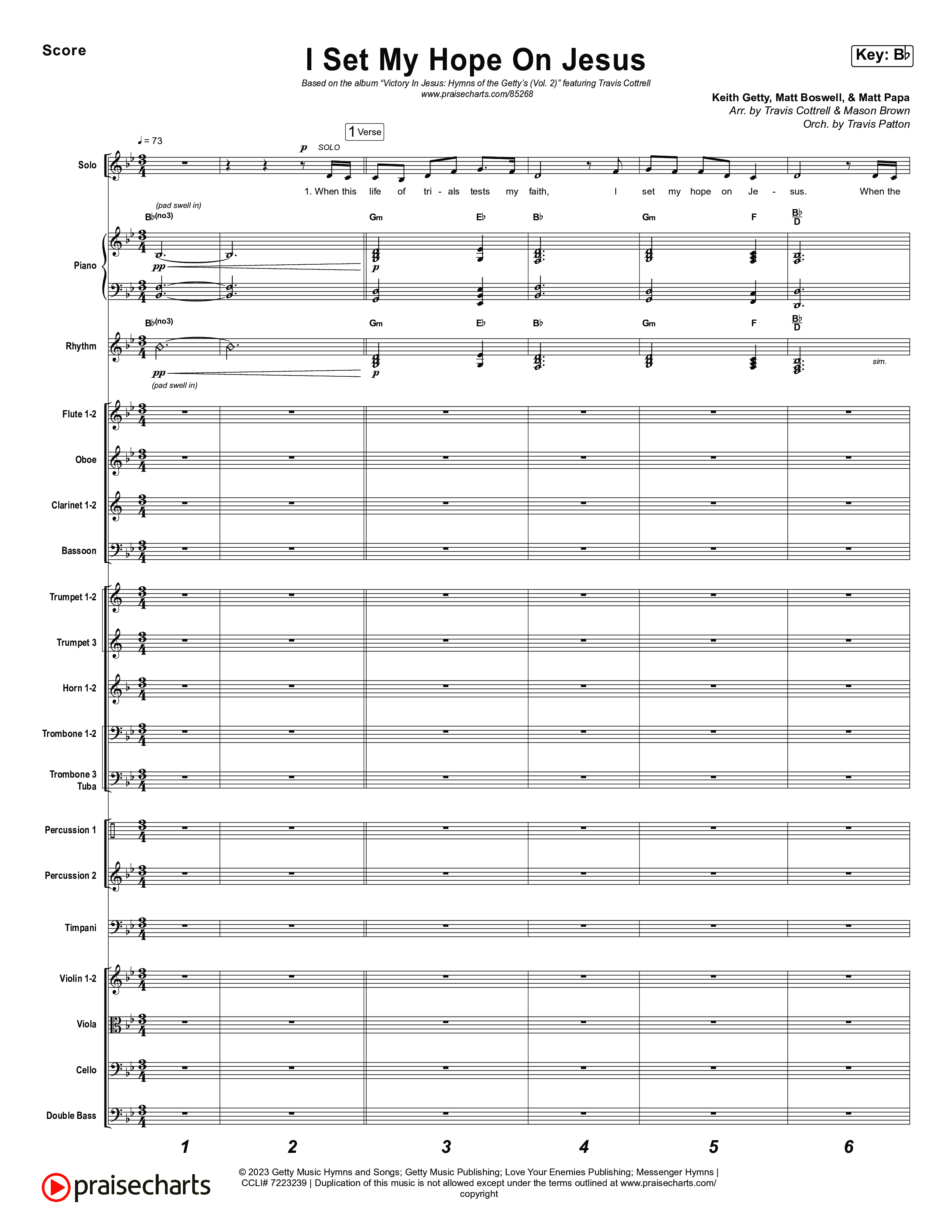 Victory In Jesus: Hymns Of The Gettys (Vol. 2) (6 Song Choral Collection) Song 4 (Orchestration) (Travis Cottrell)