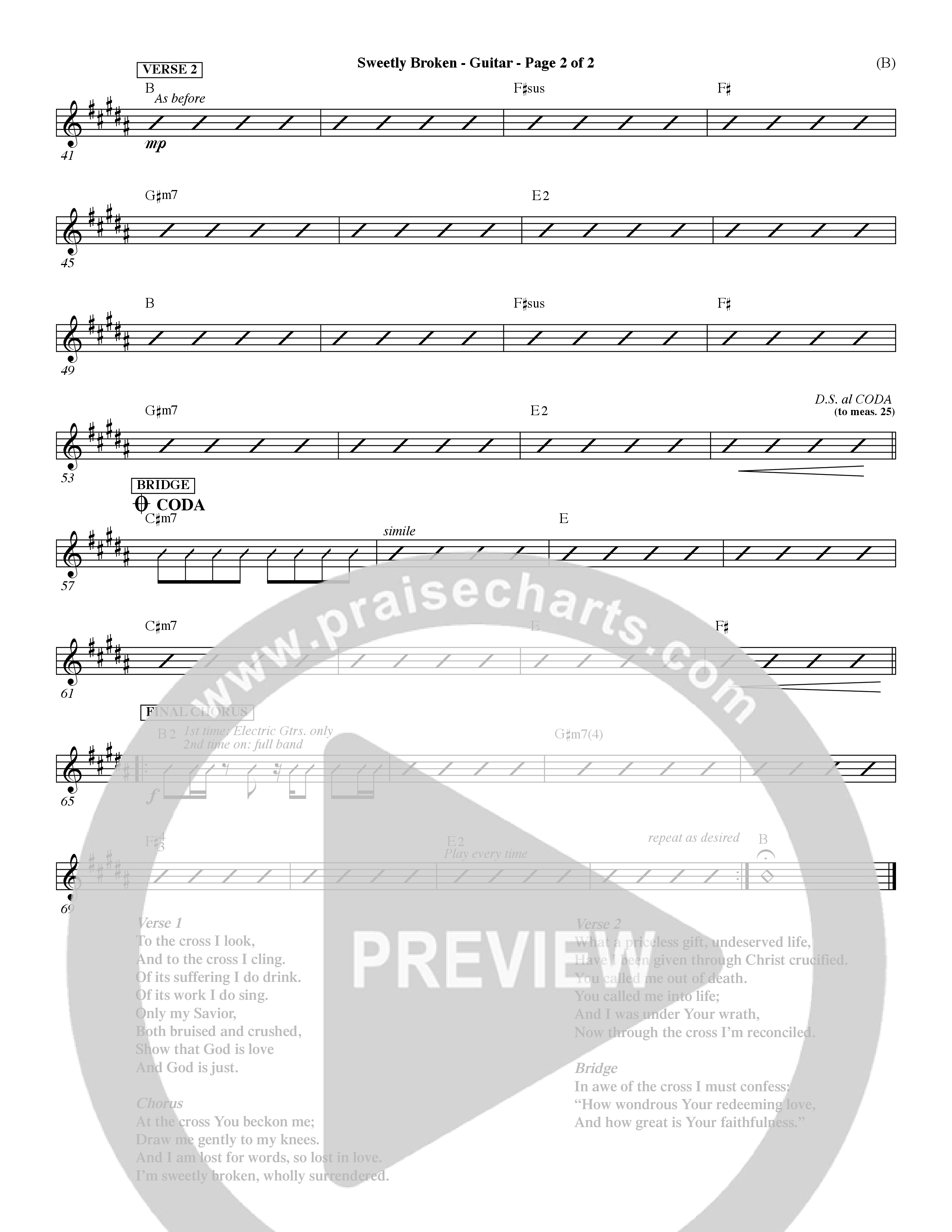 Sweetly Broken (Choral Anthem SATB) Acoustic Guitar (Word Music Choral / Arr. Jeremy Riddle)