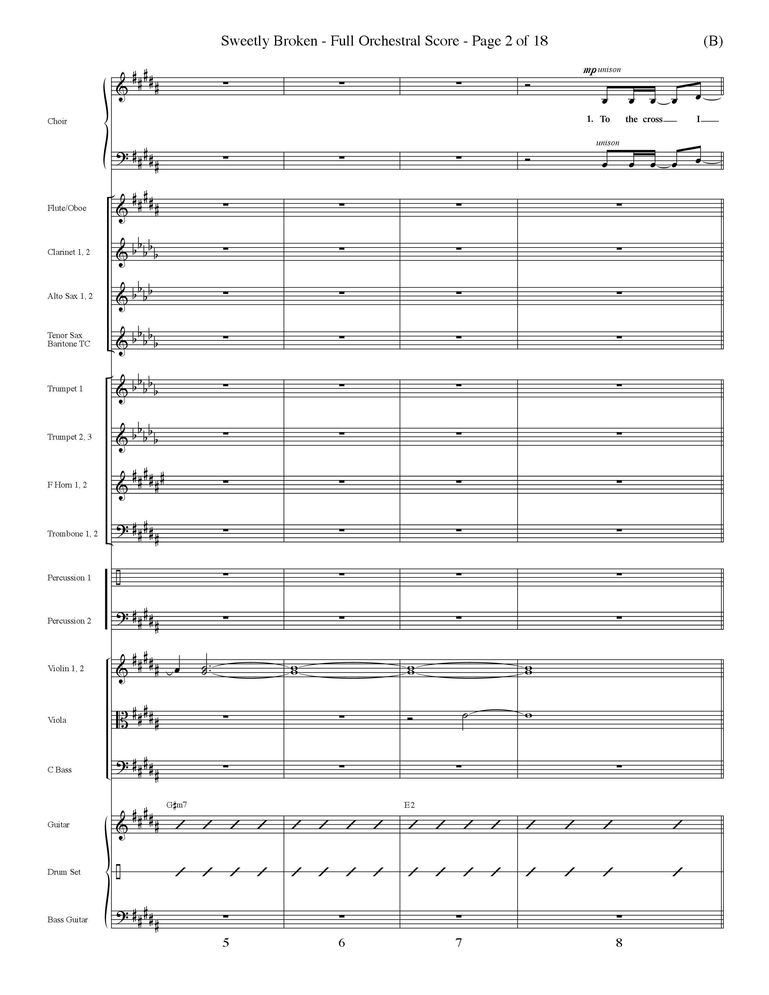 Sweetly Broken (Choral Anthem SATB) Orchestration (Word Music Choral / Arr. Jeremy Riddle)