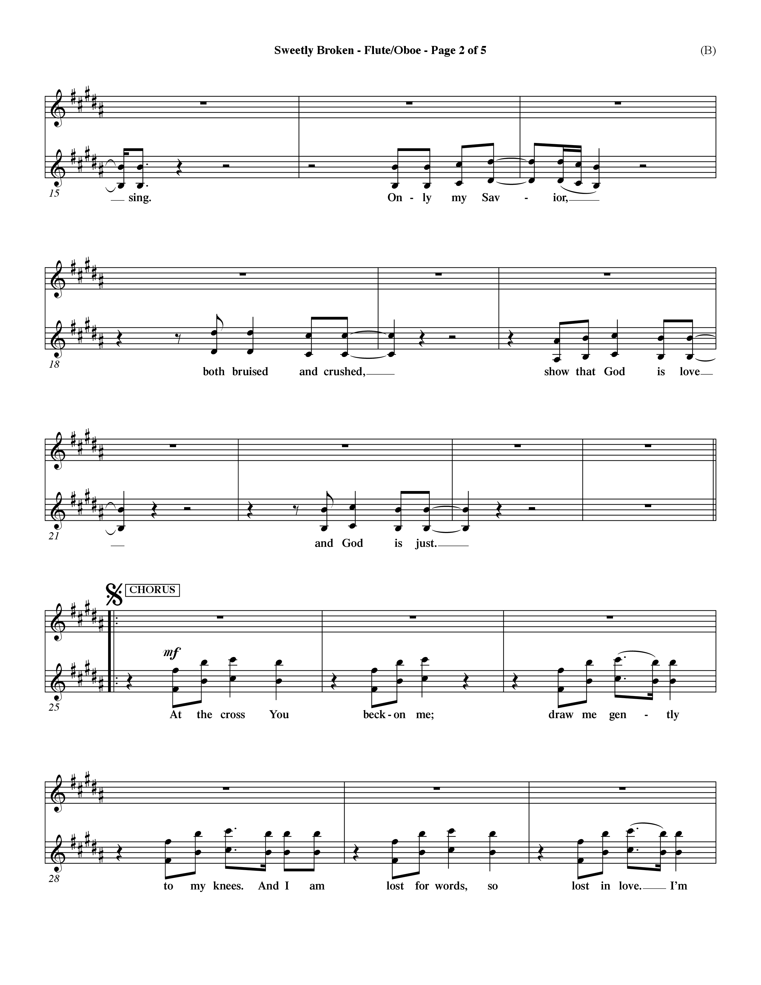 Sweetly Broken (Choral Anthem SATB) Flute/Oboe (Word Music Choral / Arr. Jeremy Riddle)