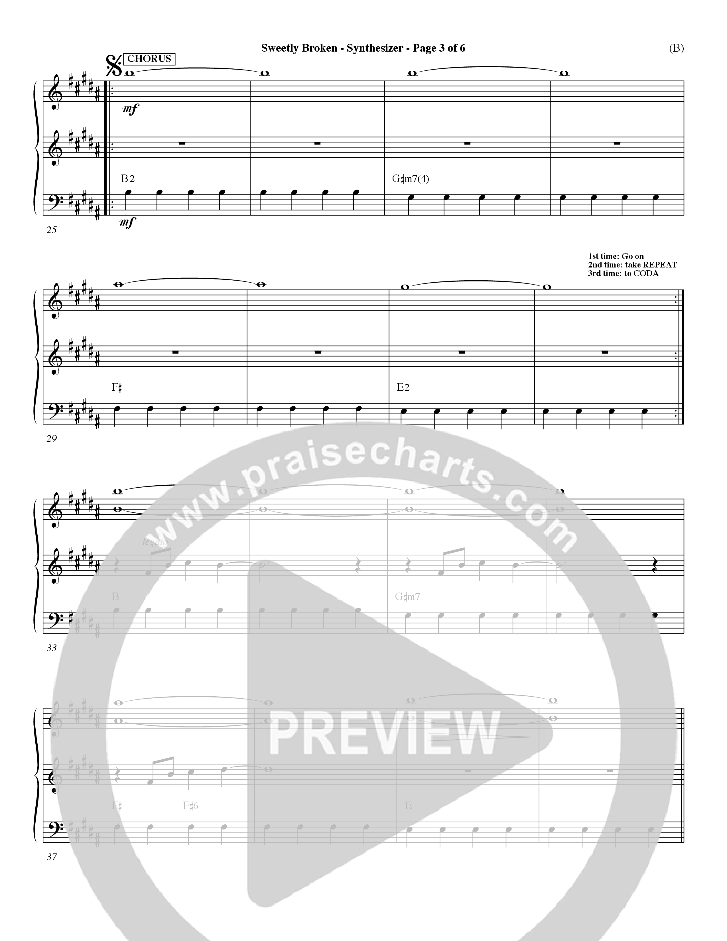 Sweetly Broken (Choral Anthem SATB) Synth (Word Music Choral / Arr. Jeremy Riddle)