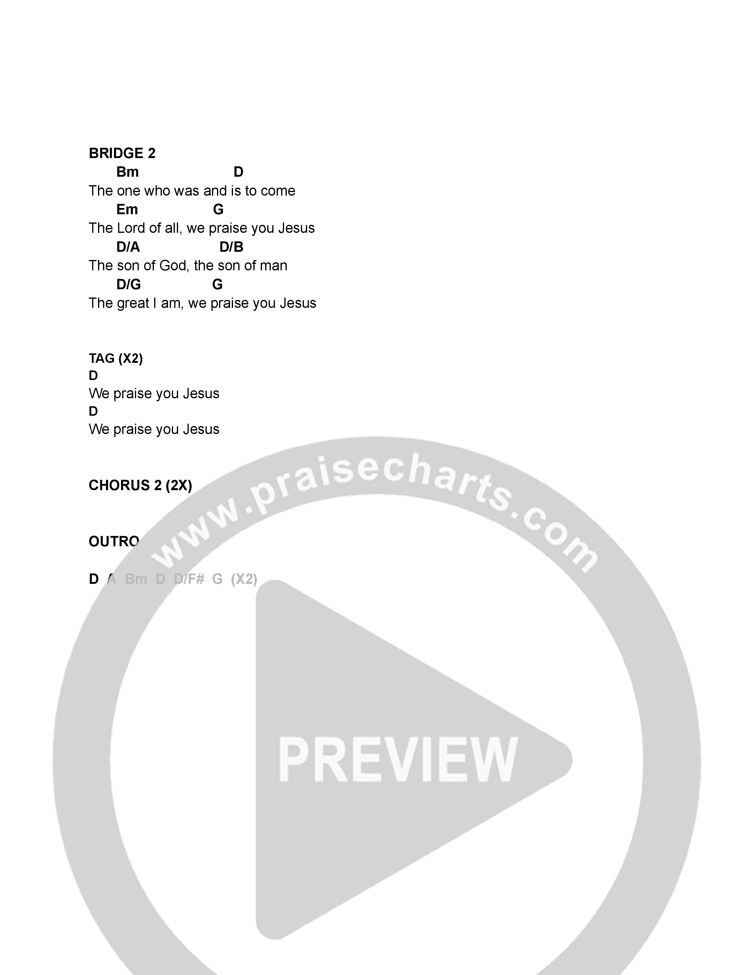 The Crown Is Yours Chord Chart (CBC Worship)