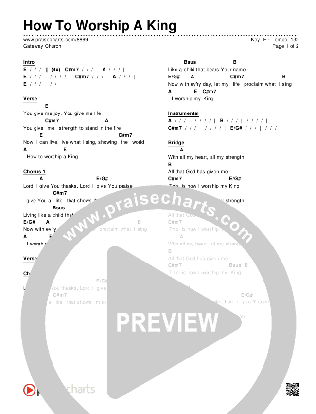 How To Worship A King Chords & Lyrics (Gateway Worship)