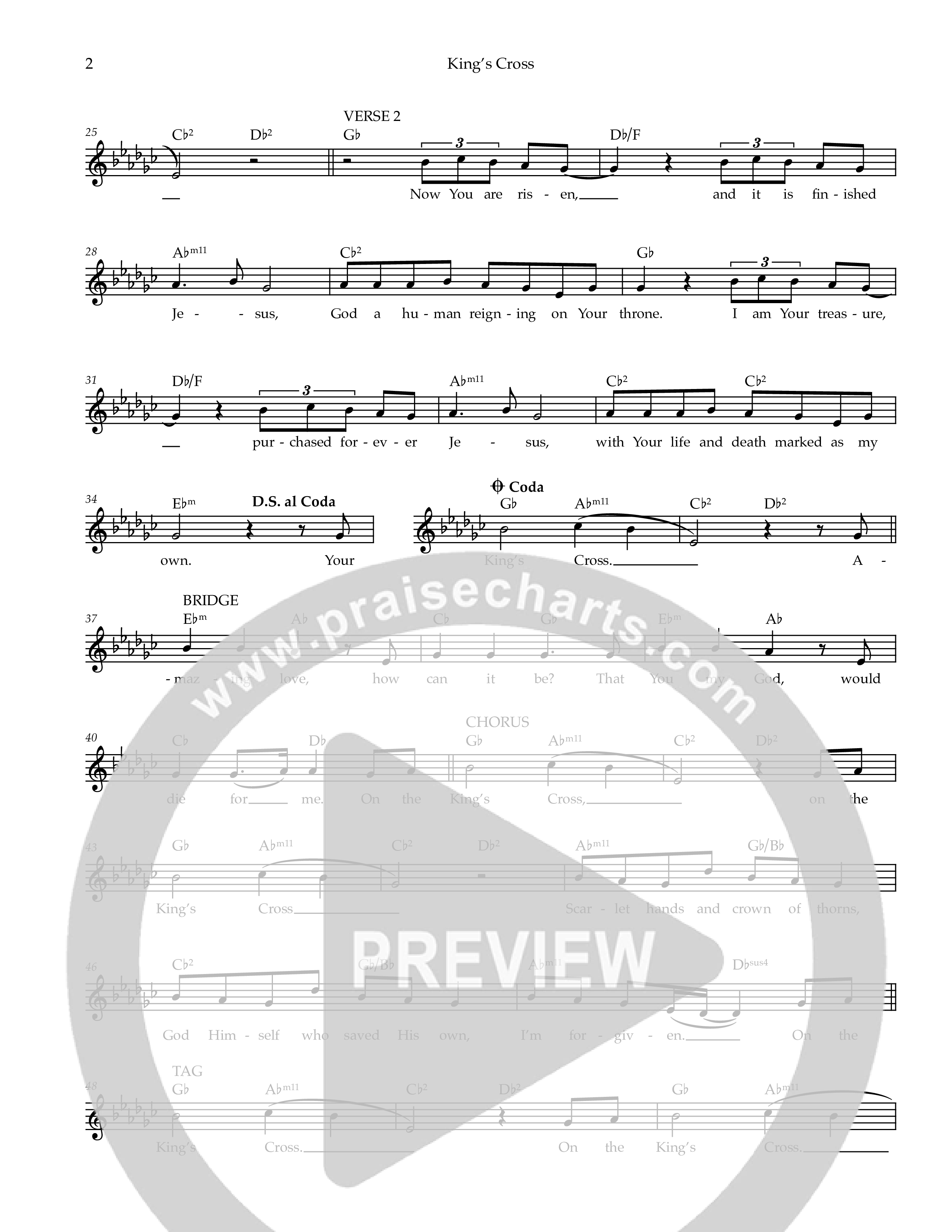 King’s Cross Lead Sheet Melody (Ezra Worship Initiative)