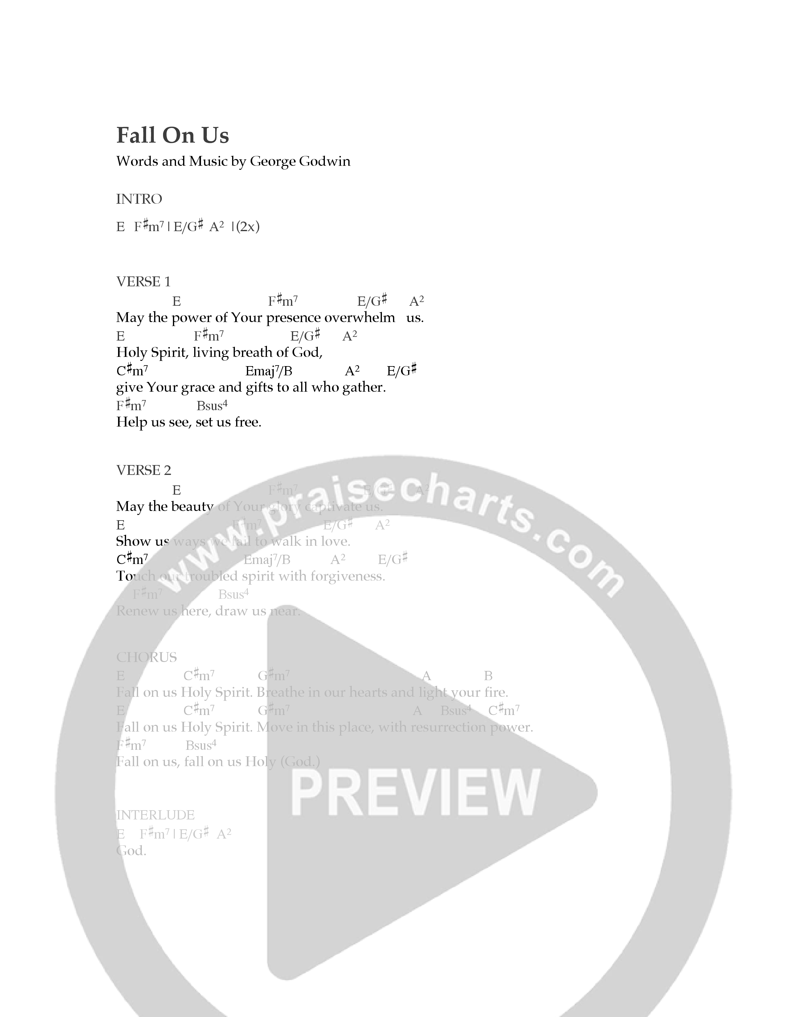 Fall On Us Chord Chart (Ezra Worship Initiative)