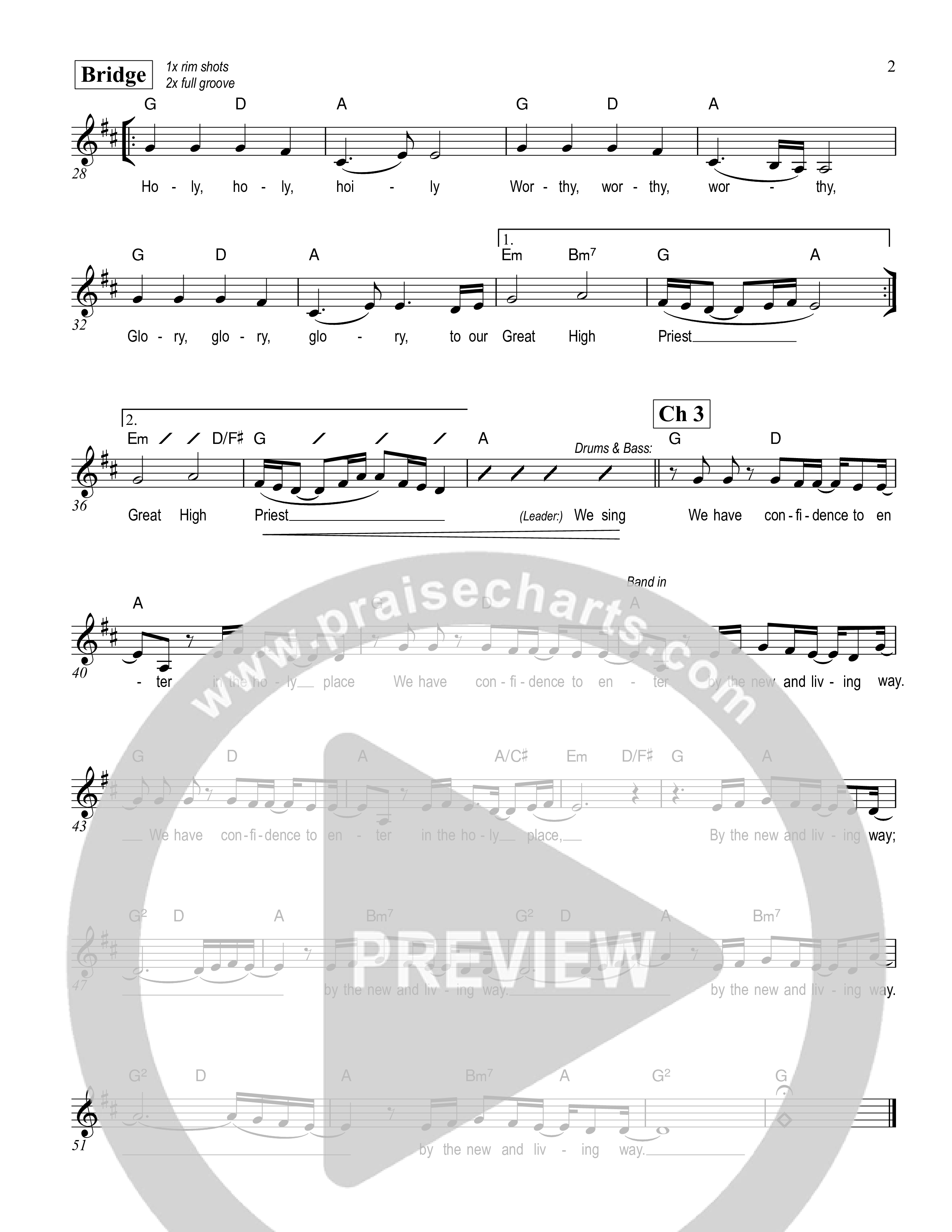 Confidence Lead Sheet Melody (Ezra Worship Initiative)