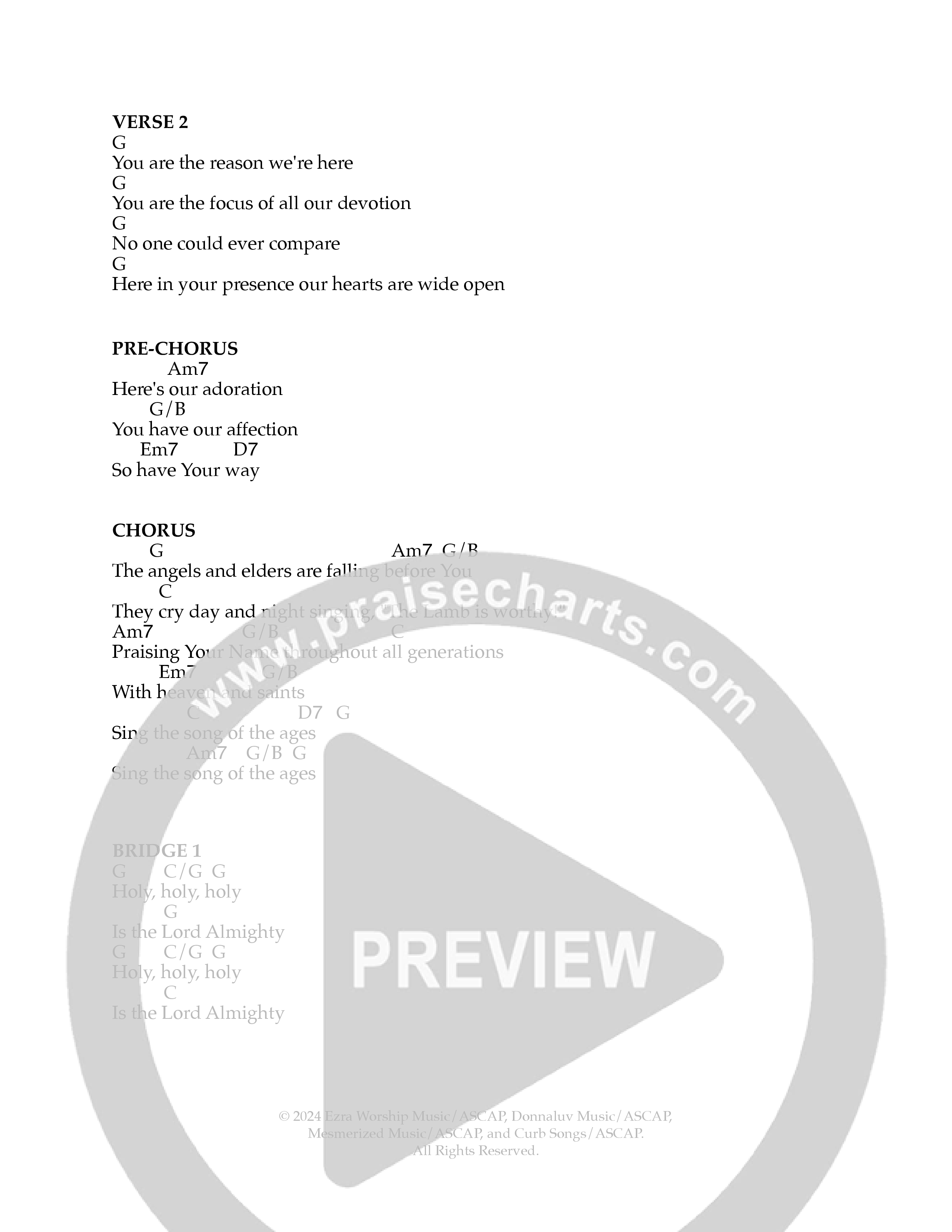 Song Of The Ages Chord Chart (Ezra Worship Initiative)