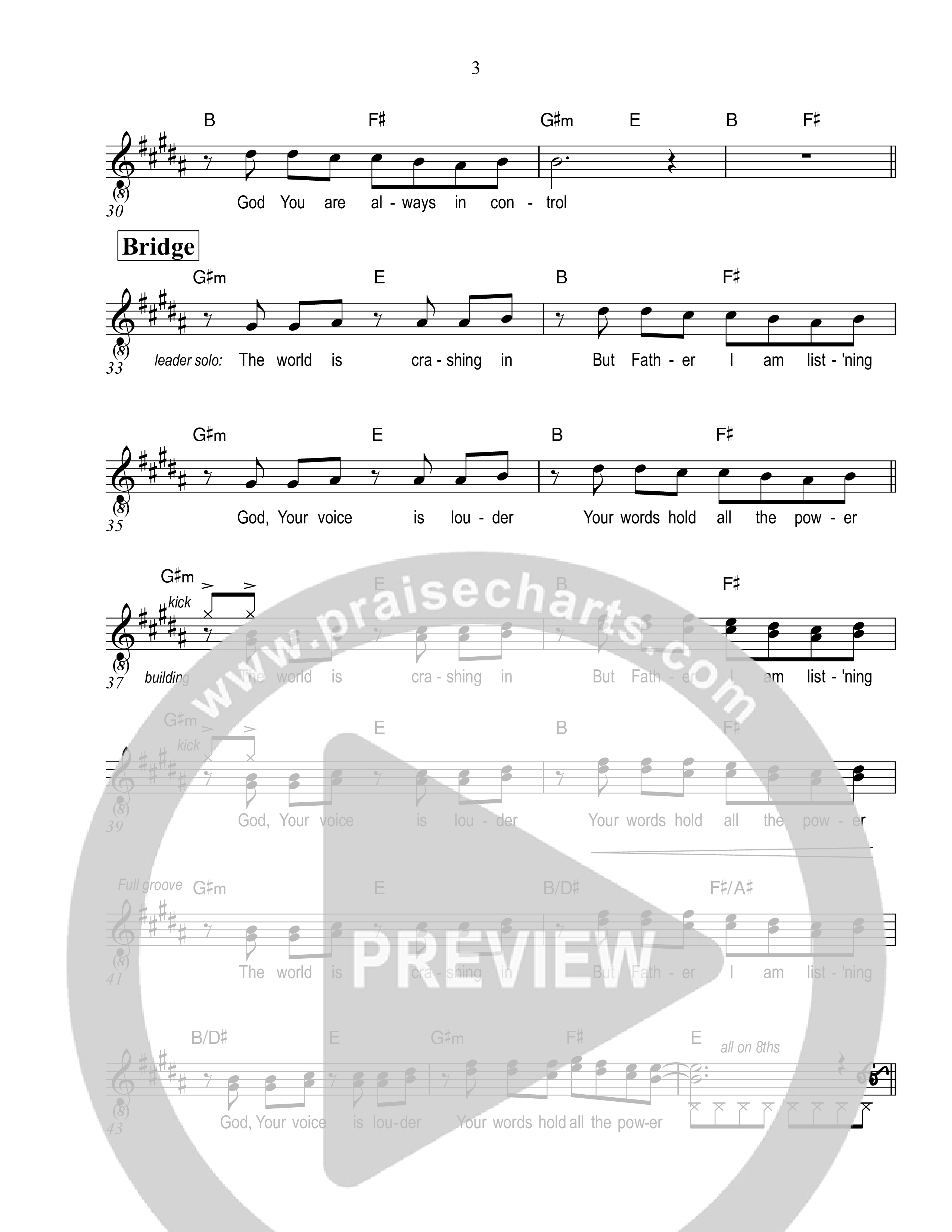 You Speak Lead Sheet Melody (Ezra Worship Initiative)