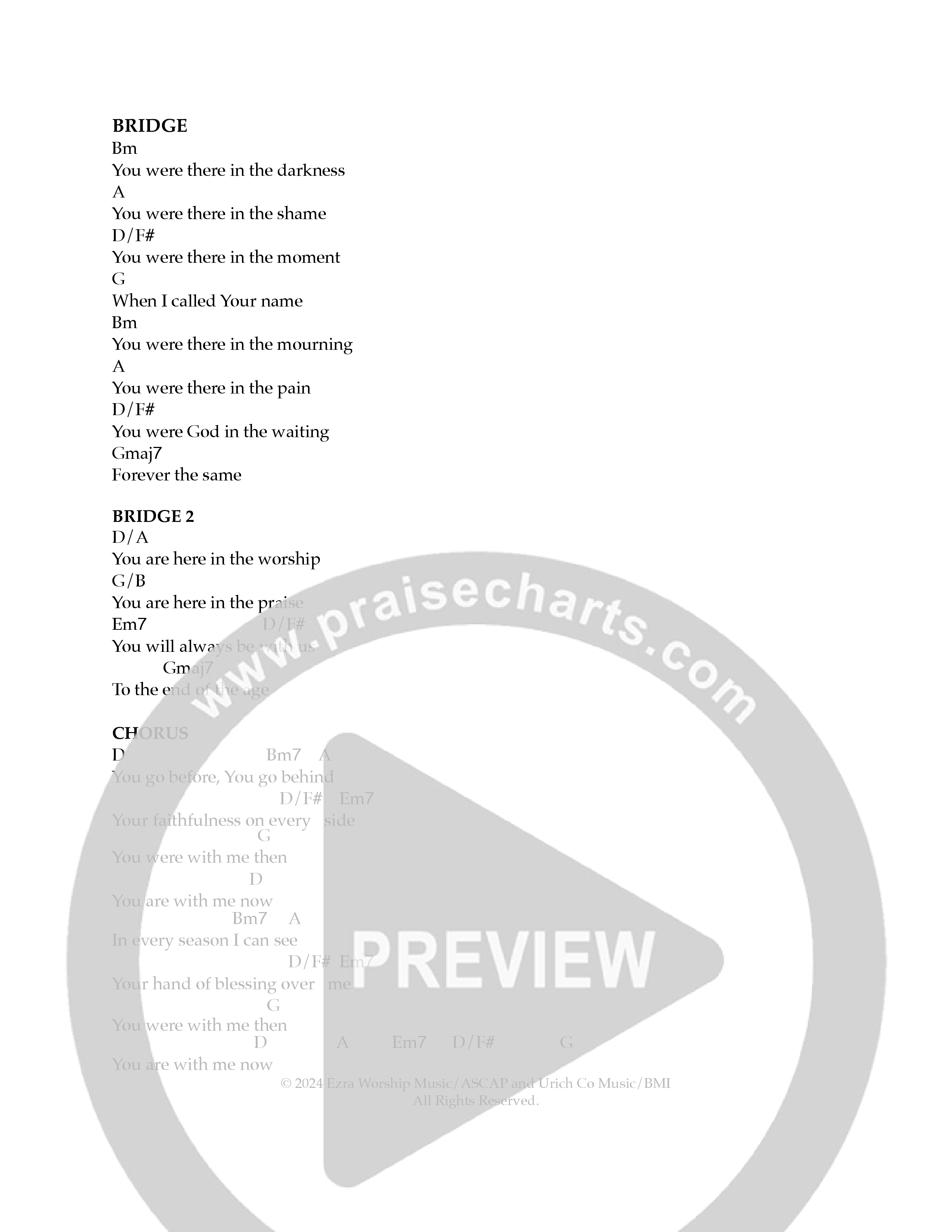 With Me Chord Chart (Ezra Worship Initiative)
