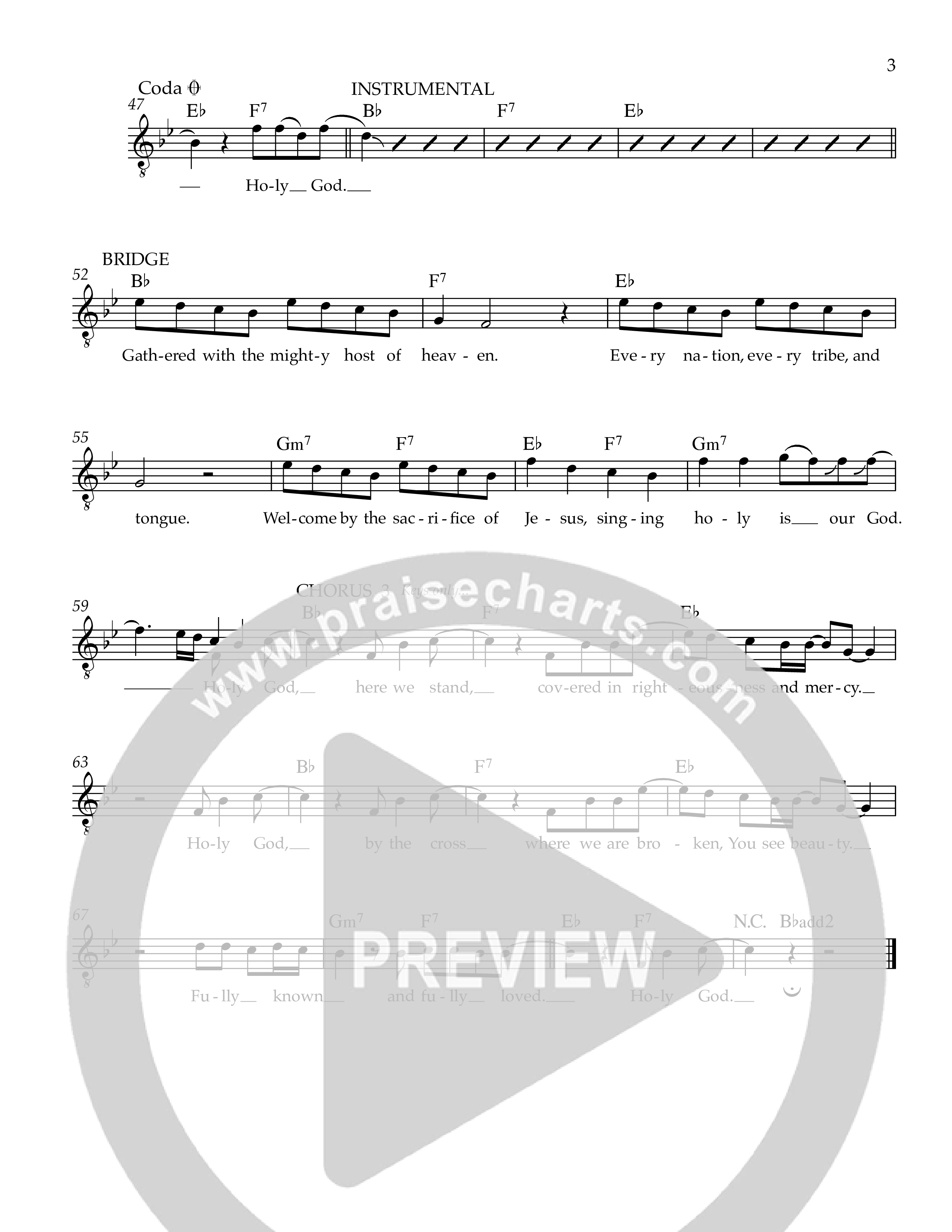 Holy God Lead Sheet Melody (Ezra Worship Initiative)