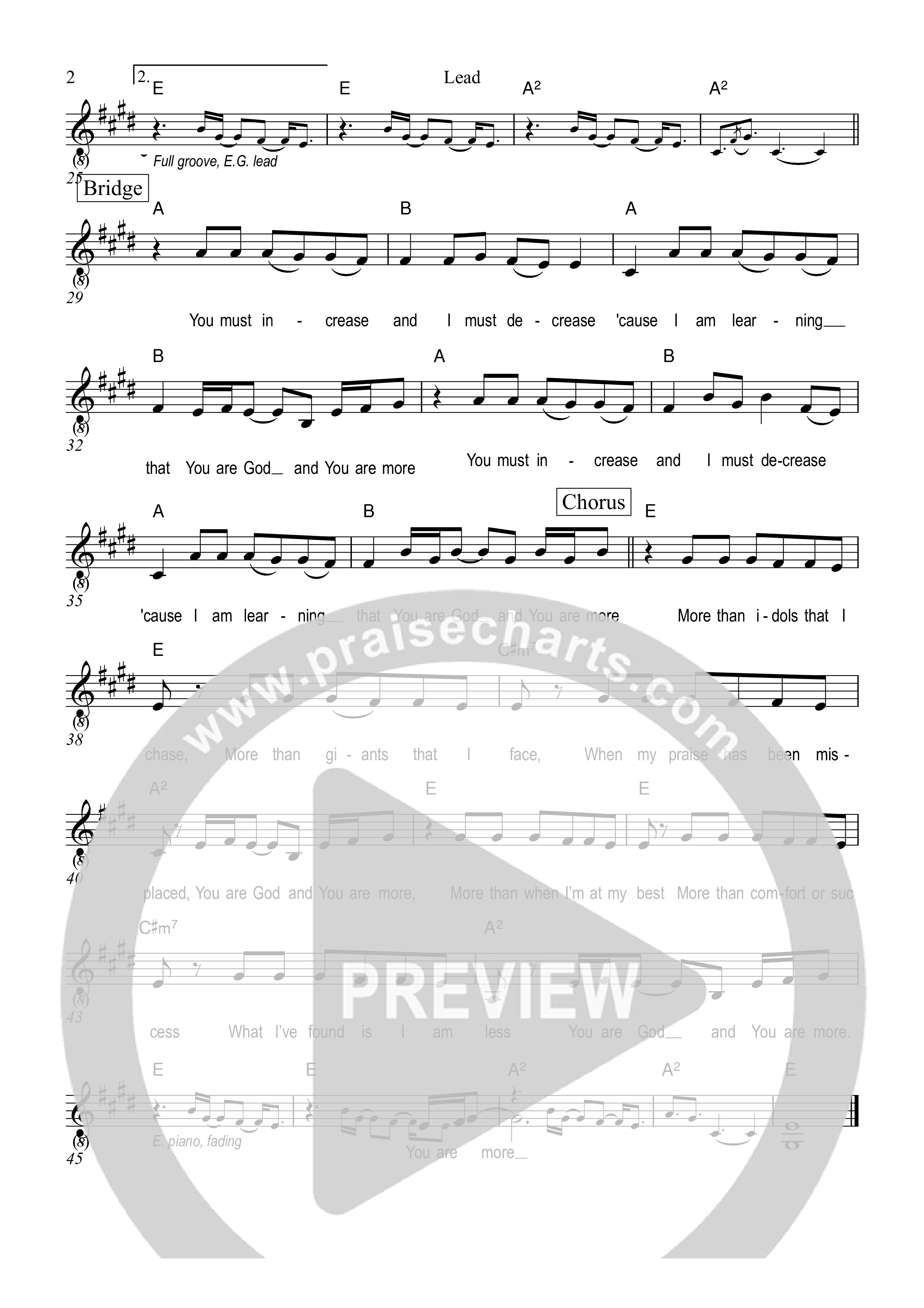 You Are More Lead Sheet Melody (Ezra Worship Initiative)