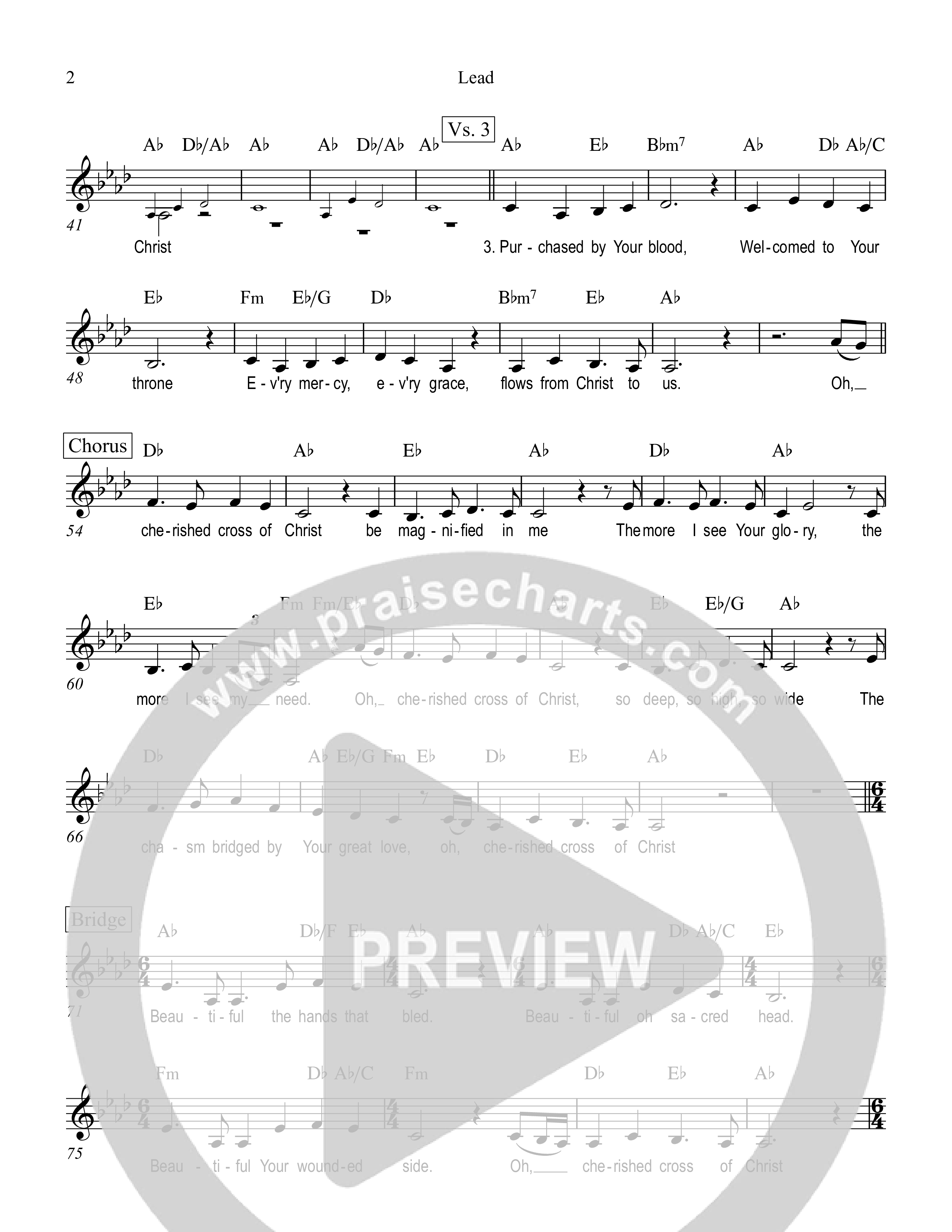 Cherished Cross Of Christ Lead Sheet Melody (Ezra Worship Initiative)