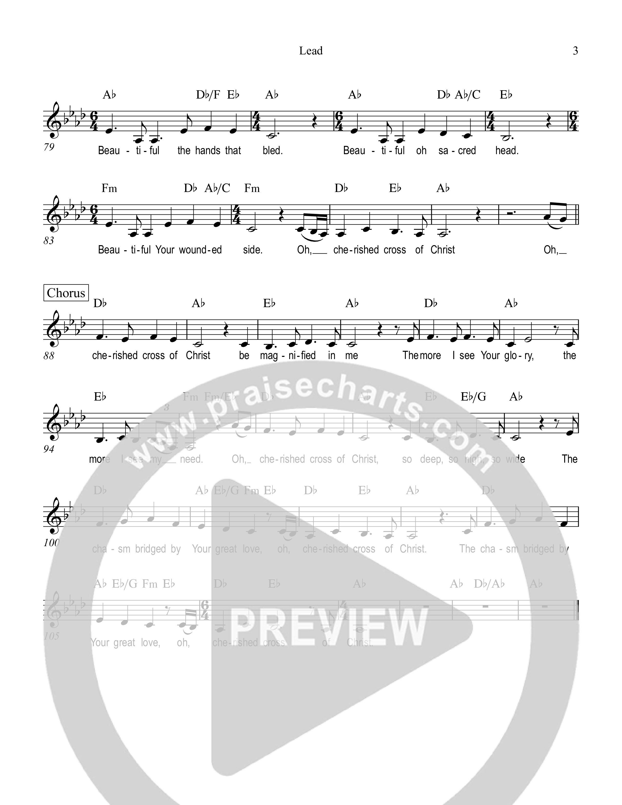 Cherished Cross Of Christ Lead Sheet Melody (Ezra Worship Initiative)