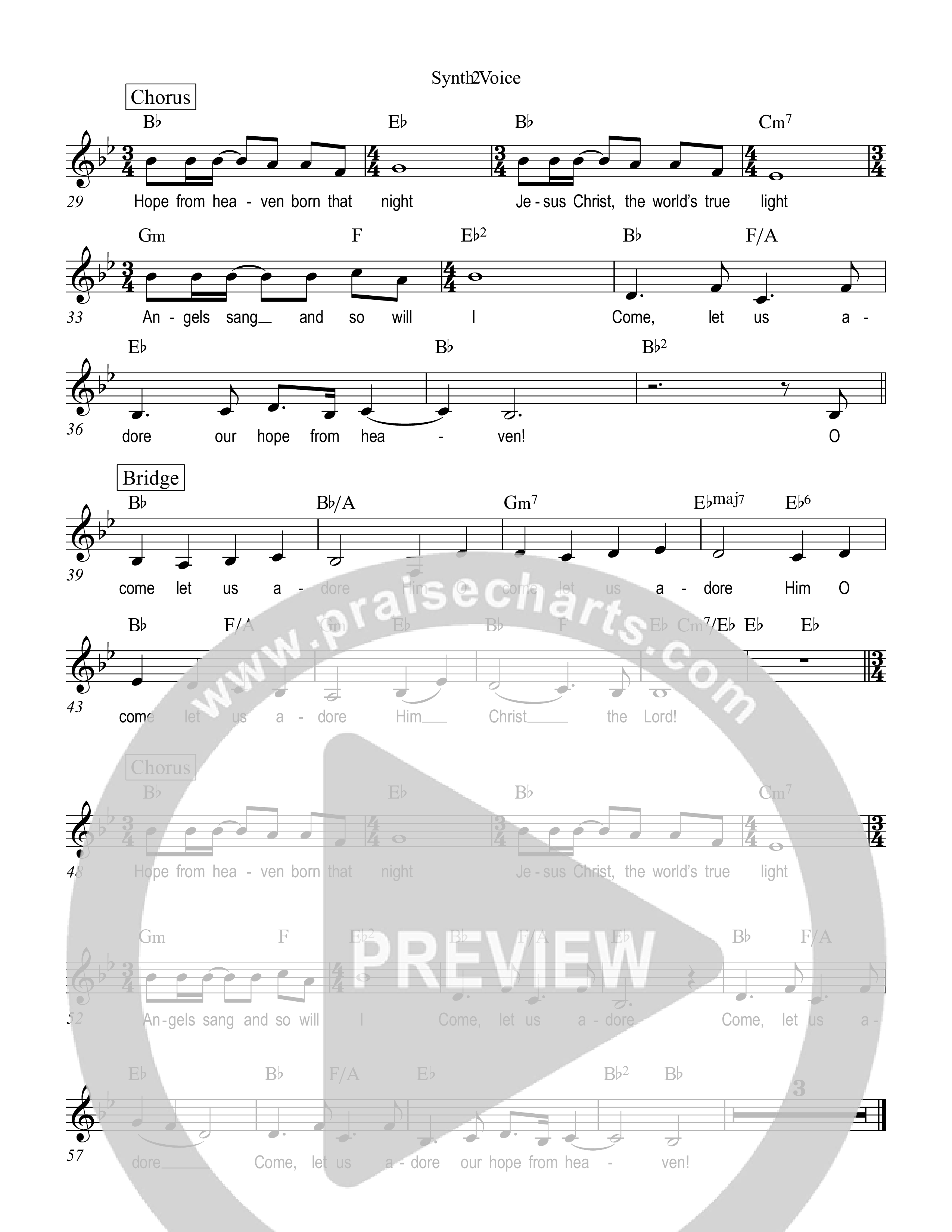 Hope From Heaven Lead Sheet Melody (Ezra Worship Initiative)