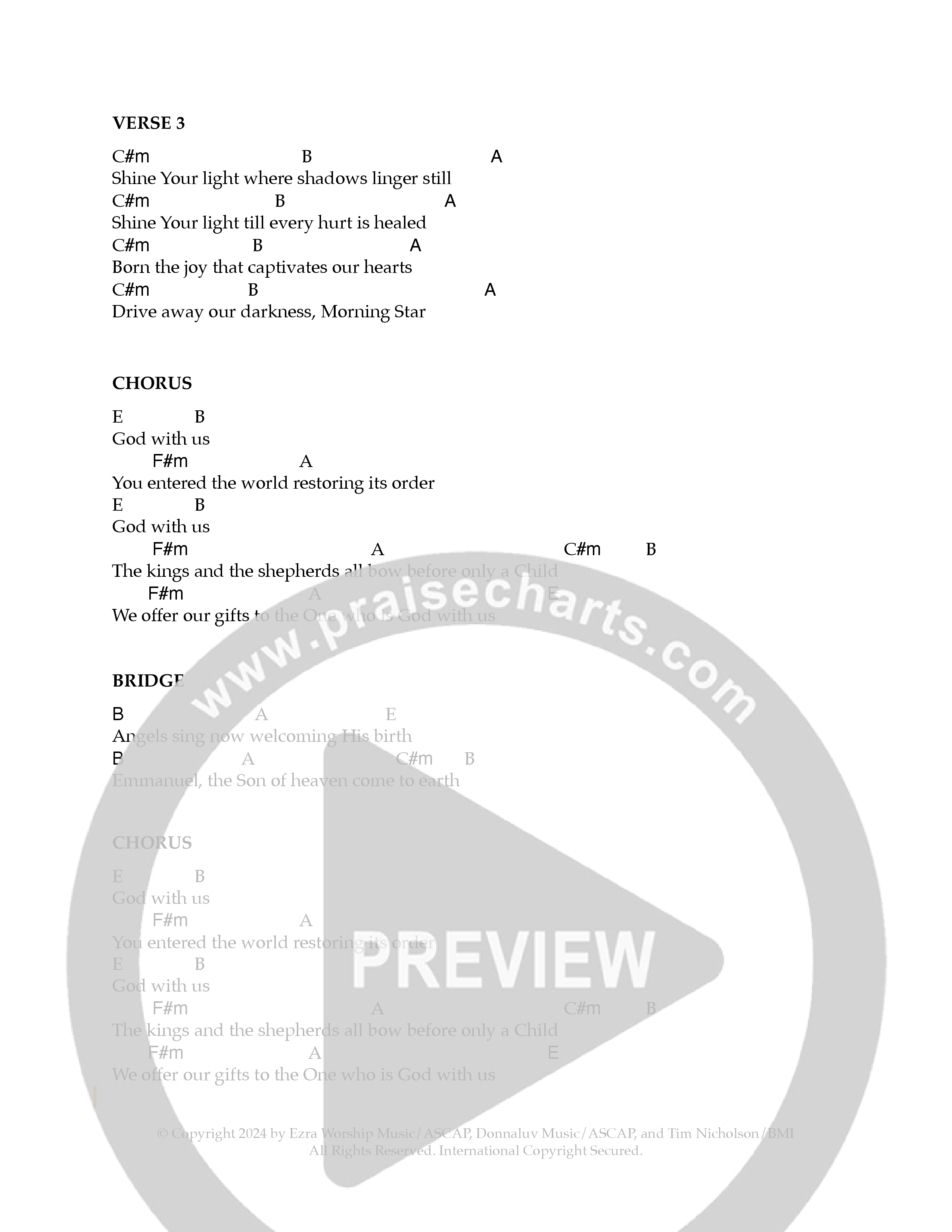 God With Us Chord Chart (Ezra Worship Initiative)