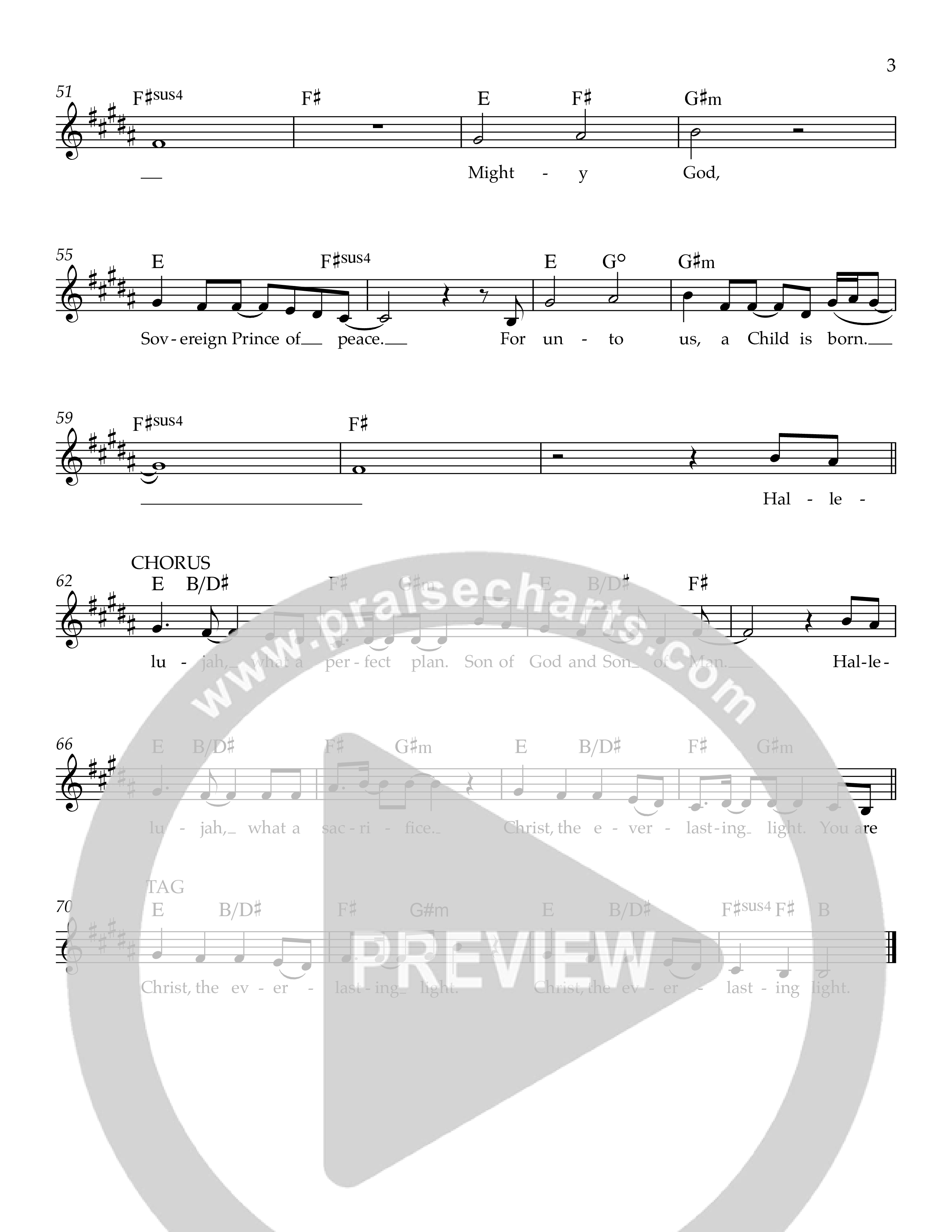 Everlasting Light Lead Sheet Melody (Ezra Worship Initiative)
