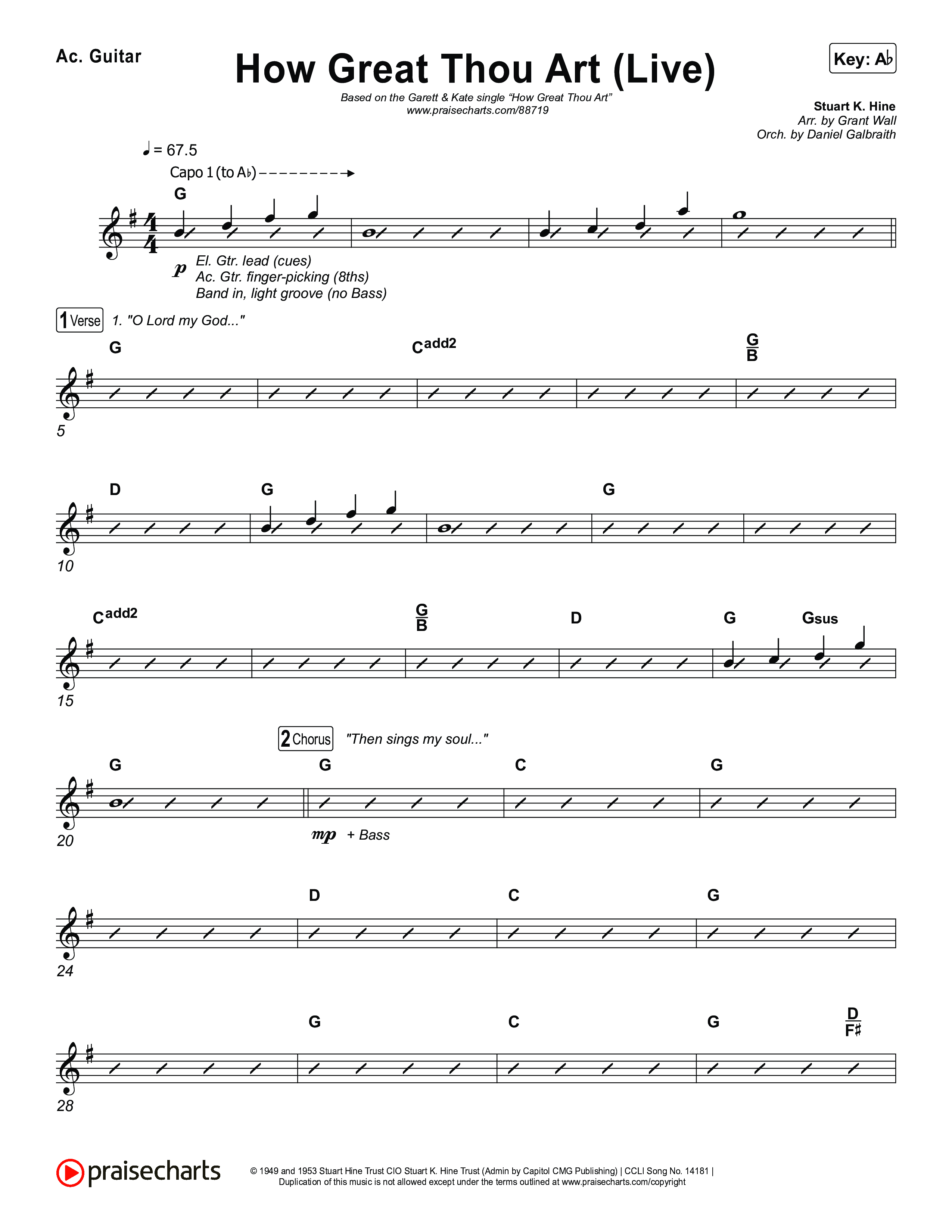 How Great Thou Art (Live) Acoustic Guitar (Bethel Music / Garett & Kate)