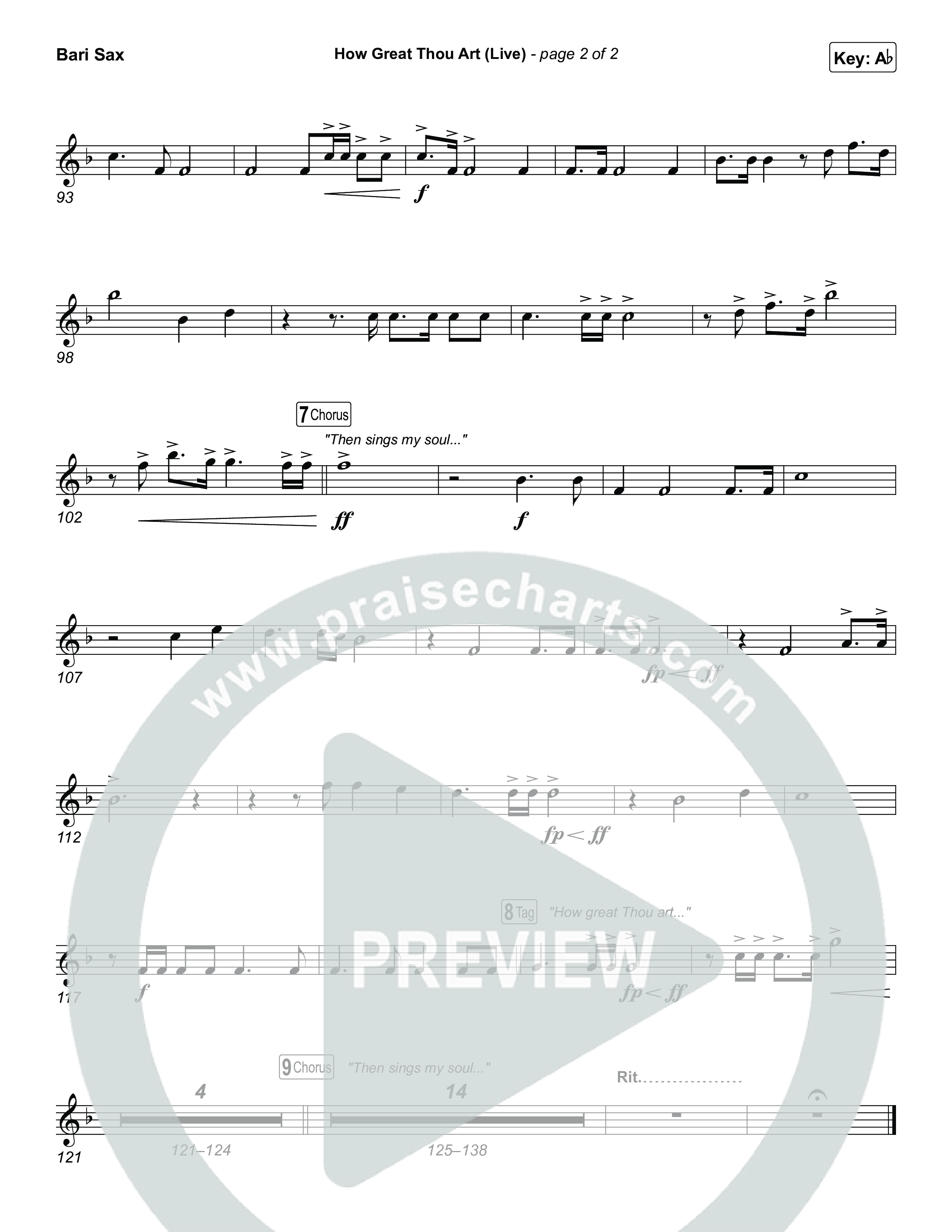 How Great Thou Art (Live) Bari Sax (Bethel Music / Garett & Kate)