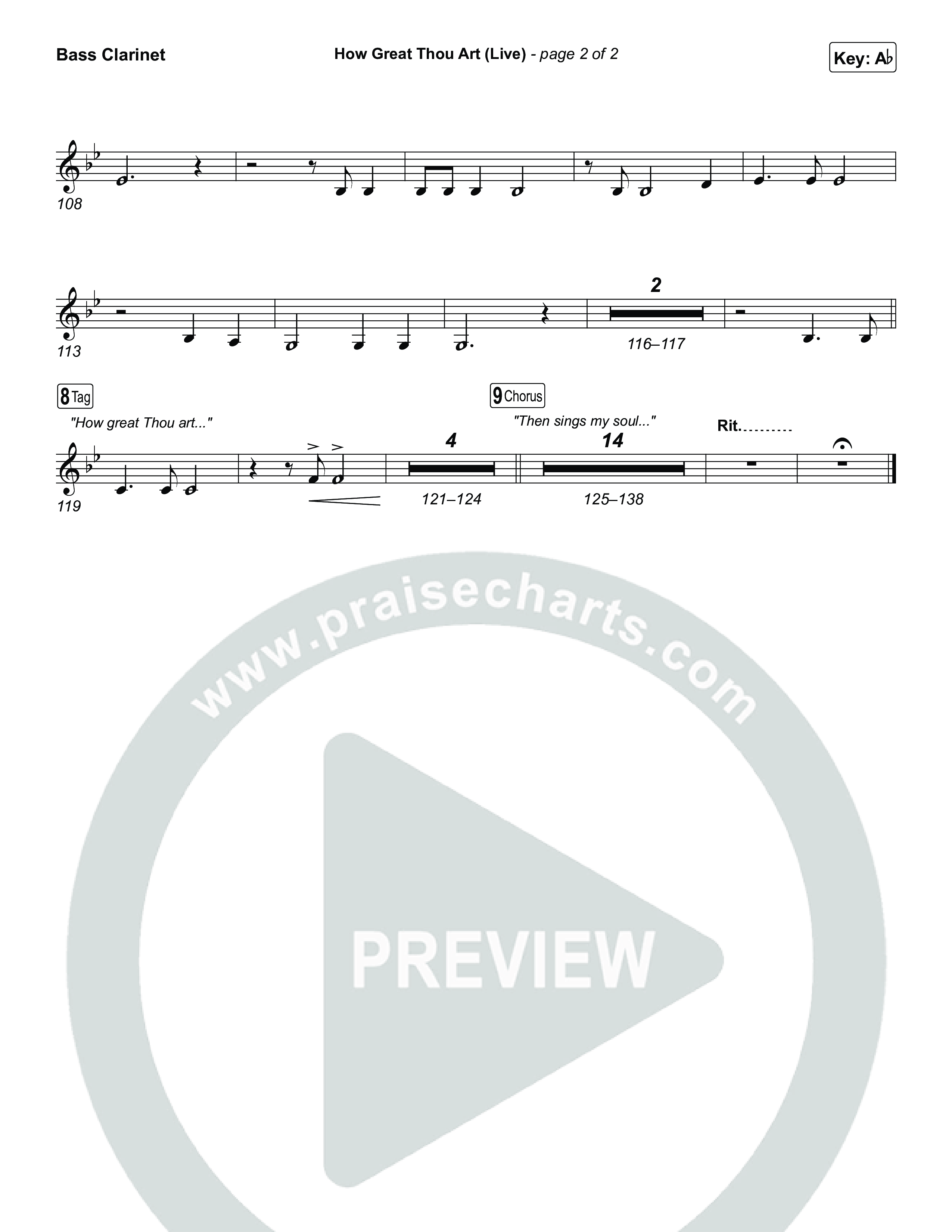 How Great Thou Art (Live) Bass Clarinet (Bethel Music / Garett & Kate)