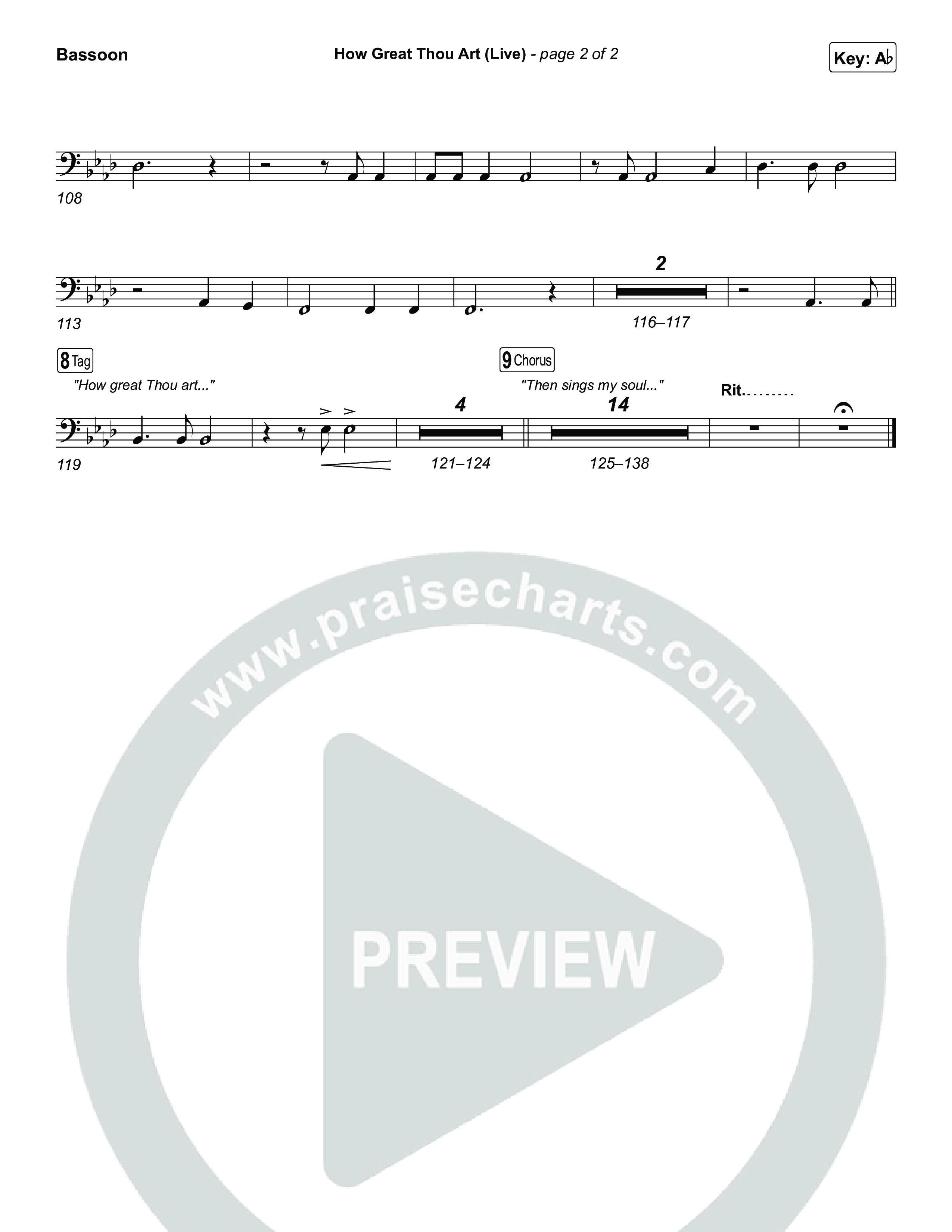 How Great Thou Art (Live) Bassoon (Bethel Music / Garett & Kate)