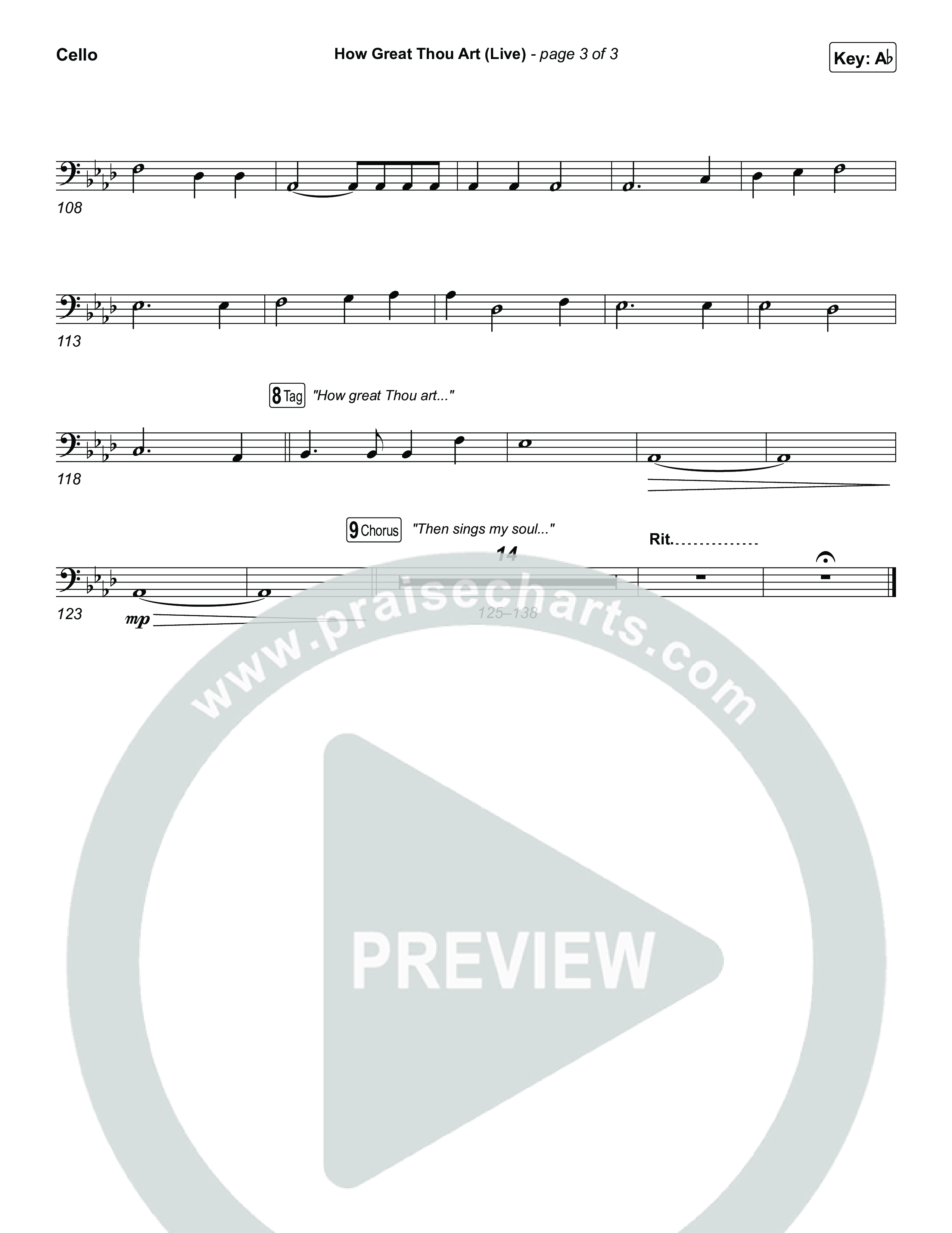 How Great Thou Art (Live) Cello (Bethel Music / Garett & Kate)