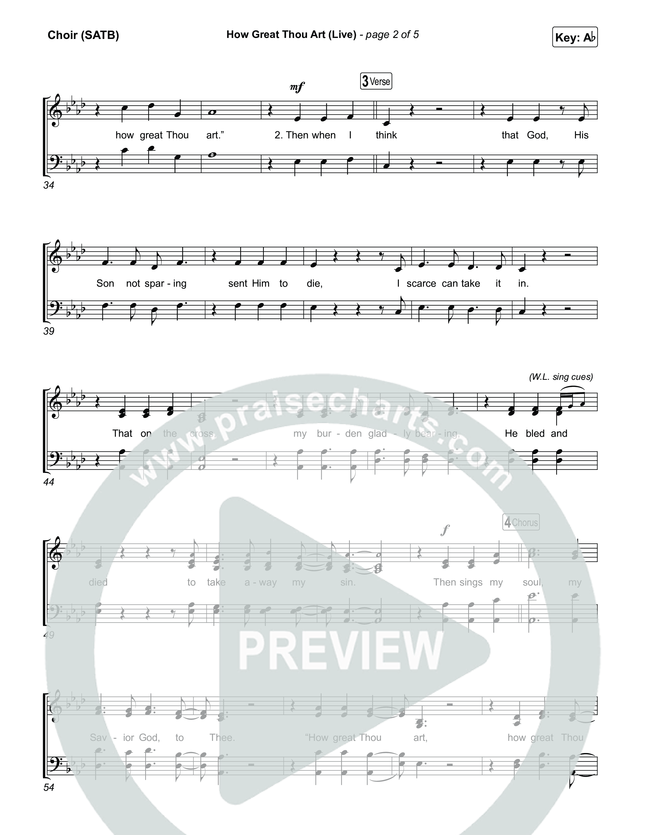 How Great Thou Art (Live) Choir Sheet (SATB) (Bethel Music / Garett & Kate)