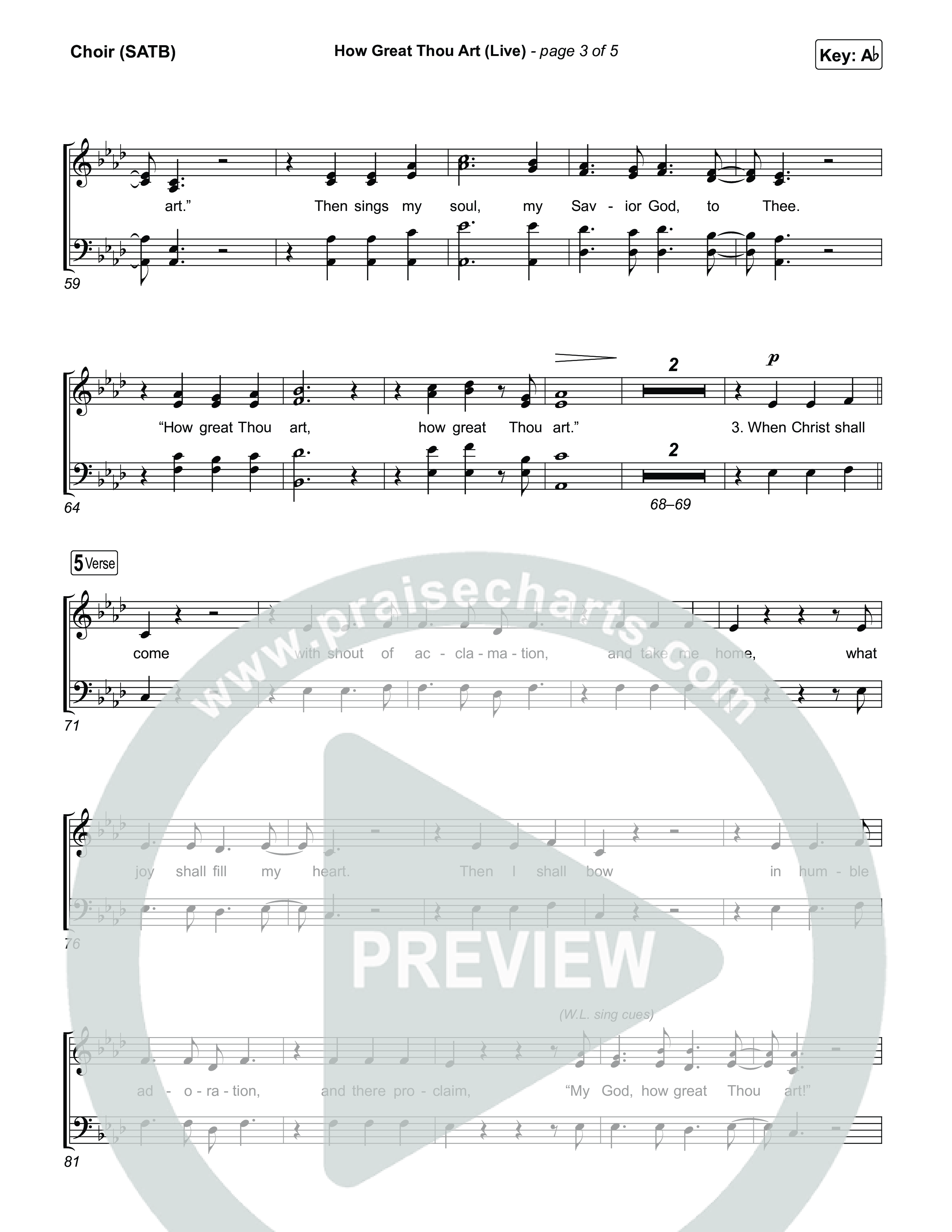 How Great Thou Art (Live) Choir Sheet (SATB) (Bethel Music / Garett & Kate)