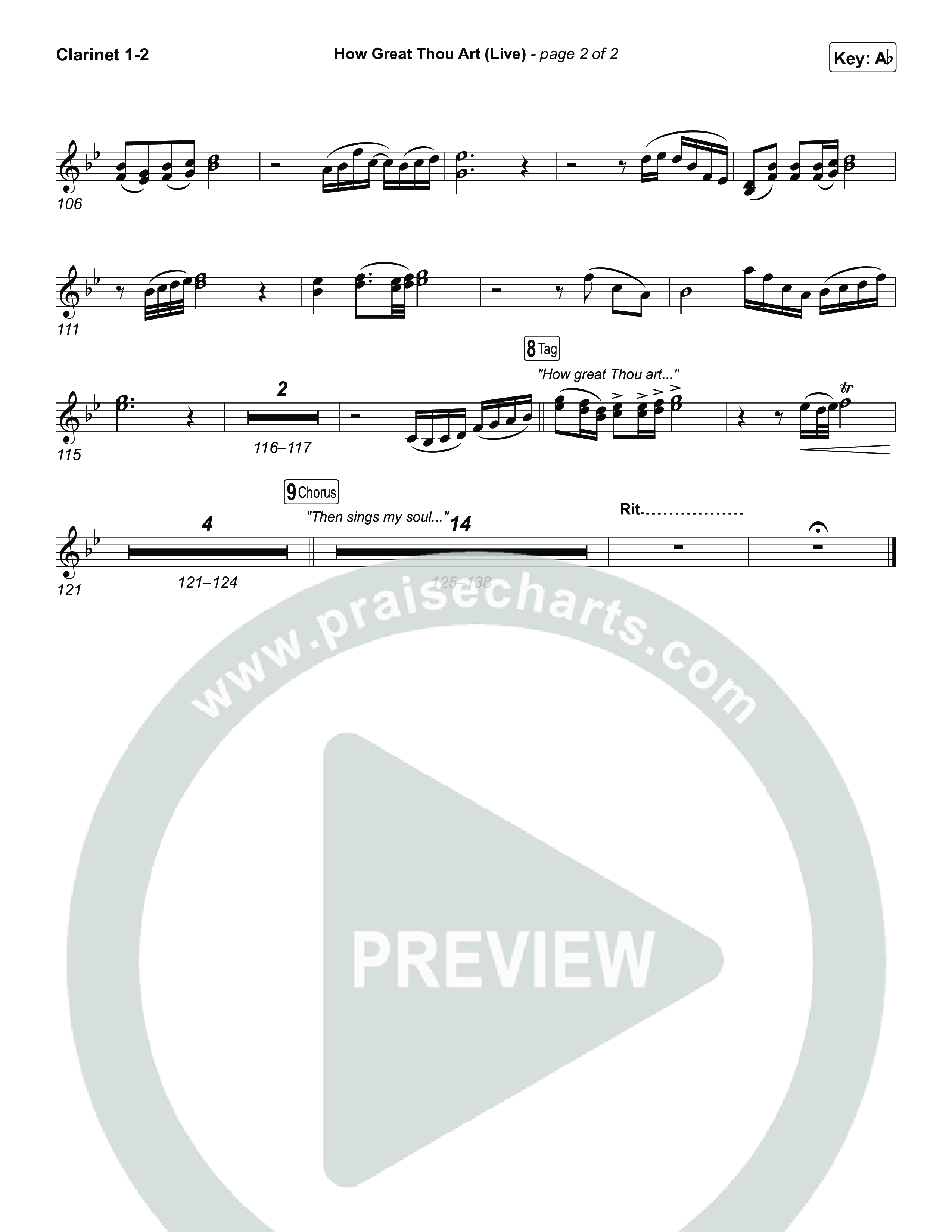 How Great Thou Art (Live) Clarinet 1,2 (Bethel Music / Garett & Kate)