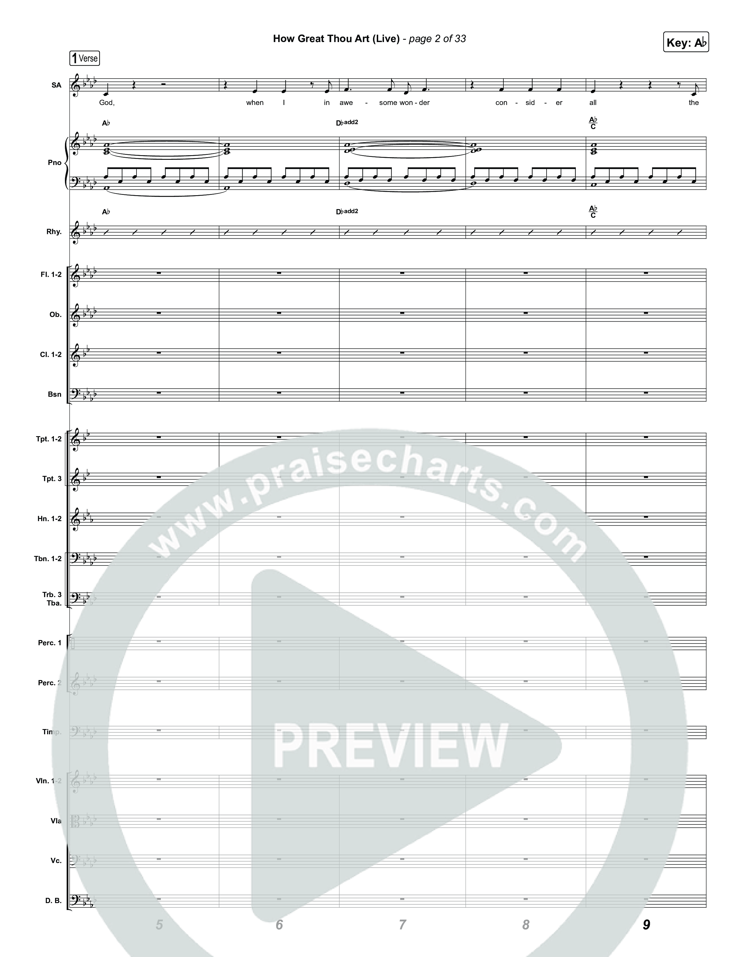 How Great Thou Art (Live) Conductor's Score (Bethel Music / Garett & Kate)