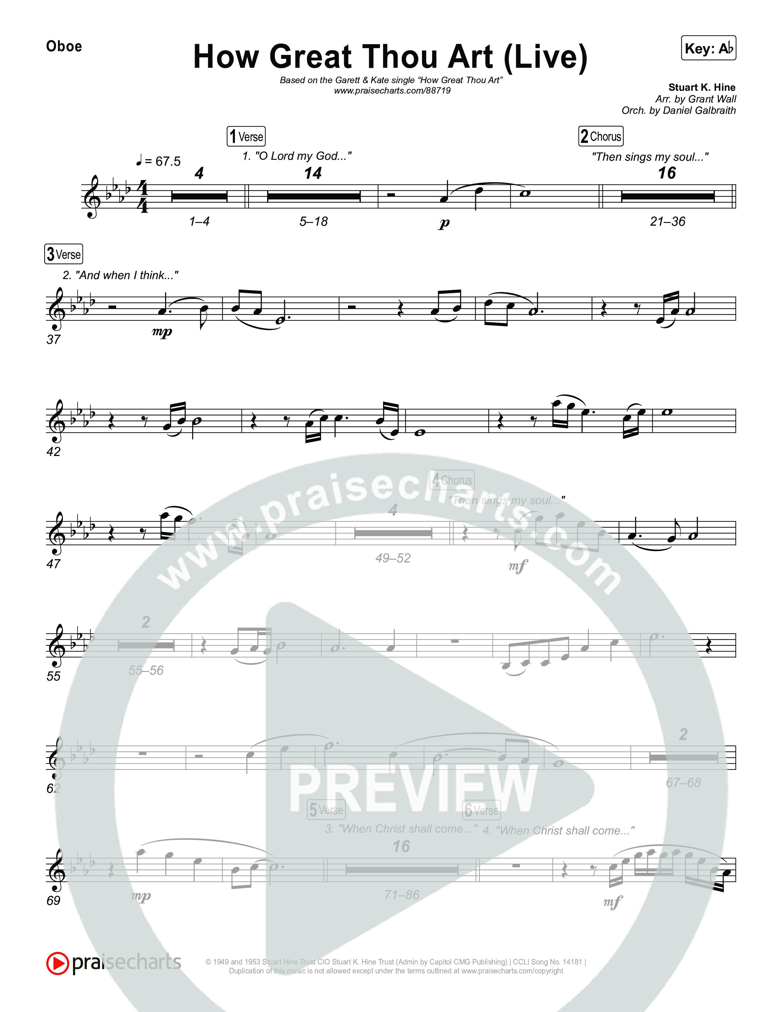 How Great Thou Art (Live) Oboe (Bethel Music / Garett & Kate)