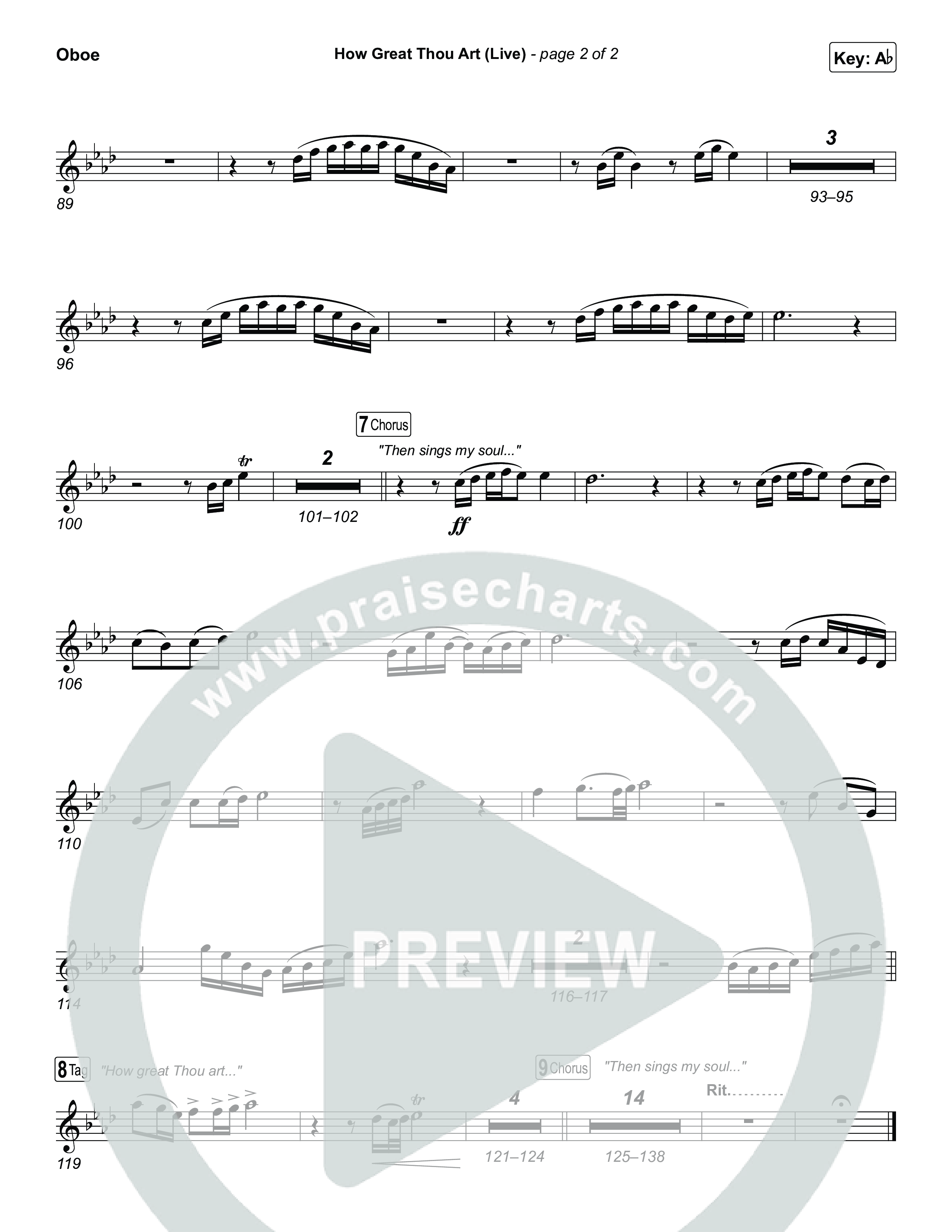 How Great Thou Art (Live) Oboe (Bethel Music / Garett & Kate)