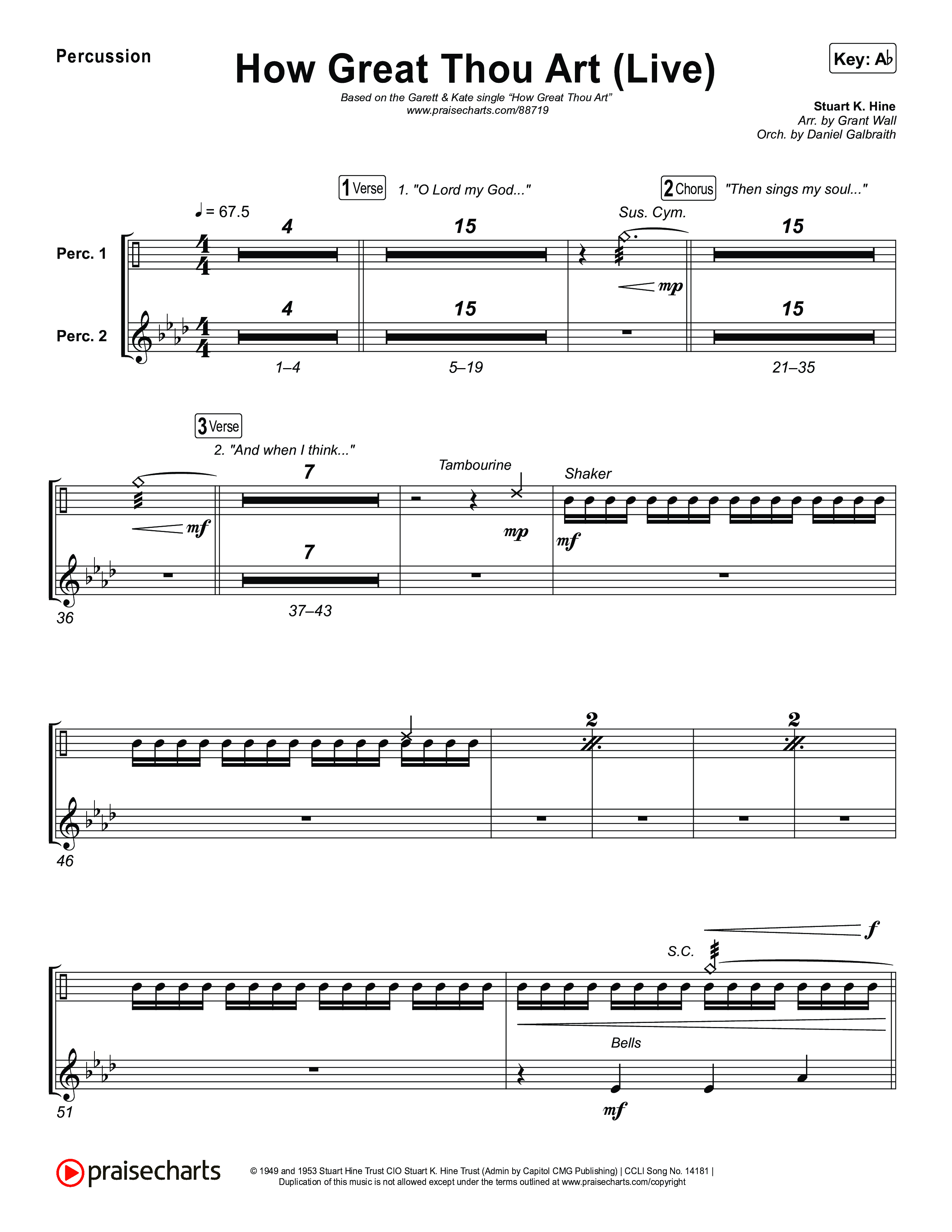 How Great Thou Art (Live) Percussion (Bethel Music / Garett & Kate)