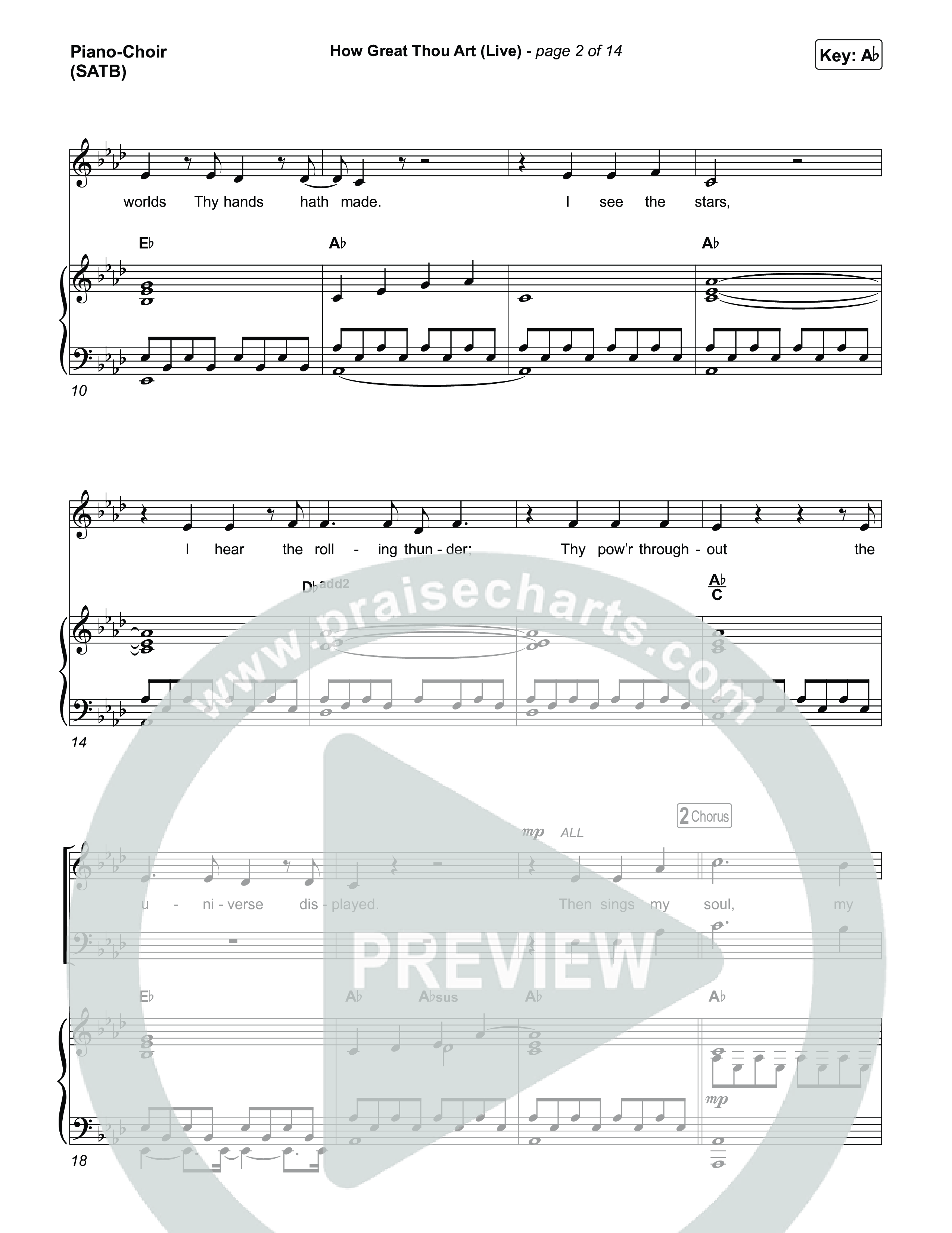 How Great Thou Art (Live) Piano/Vocal Pack (Bethel Music / Garett & Kate)