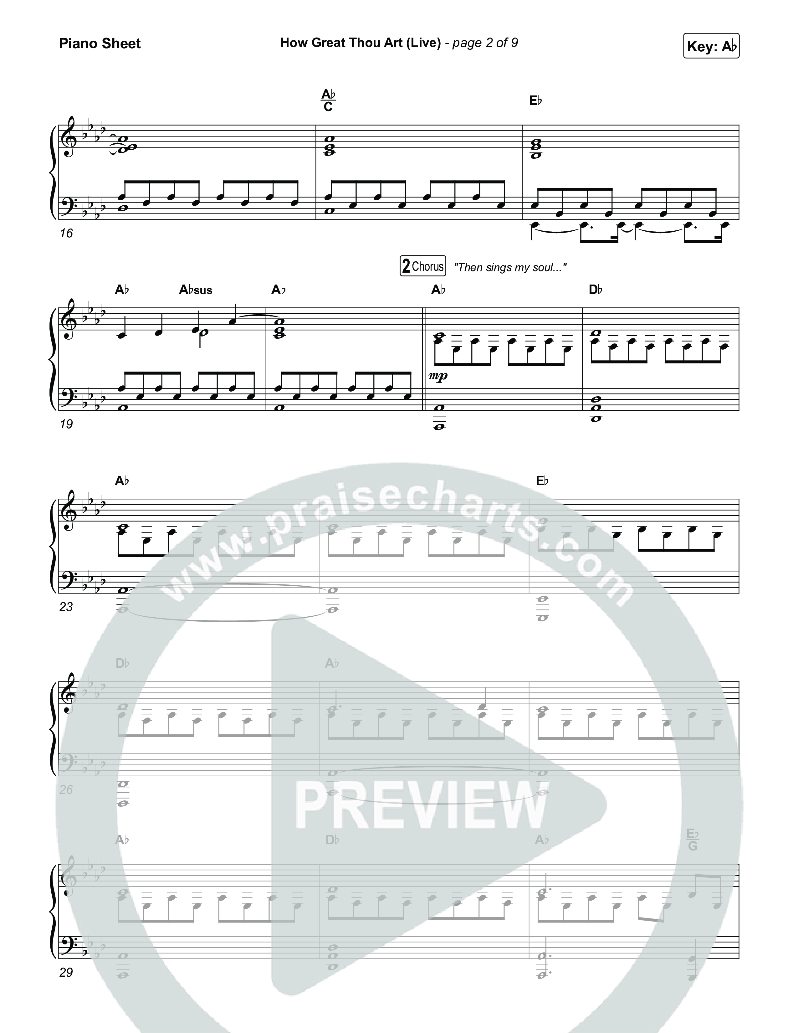 How Great Thou Art (Live) Piano Sheet (Bethel Music / Garett & Kate)