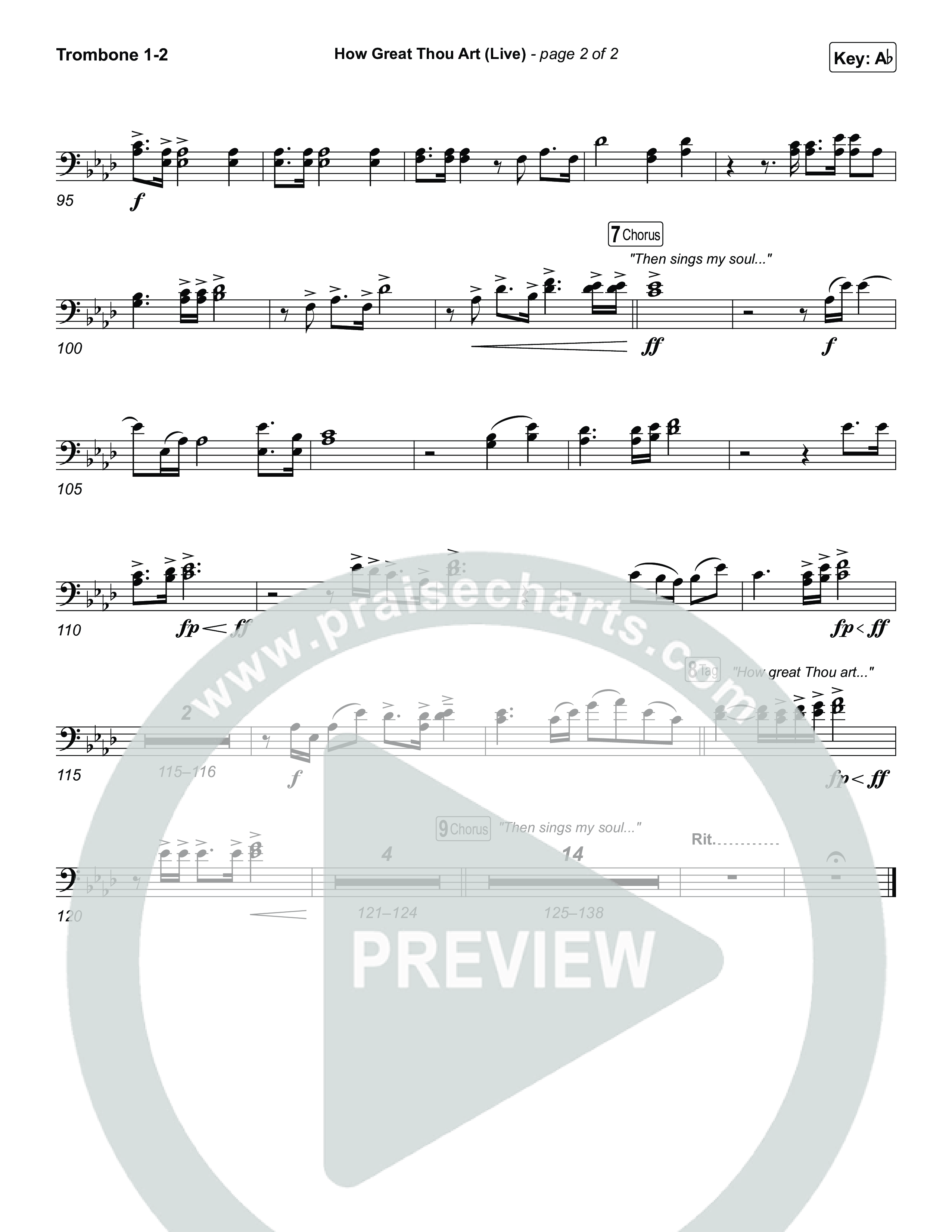 How Great Thou Art (Live) Trombone 1,2 (Bethel Music / Garett & Kate)