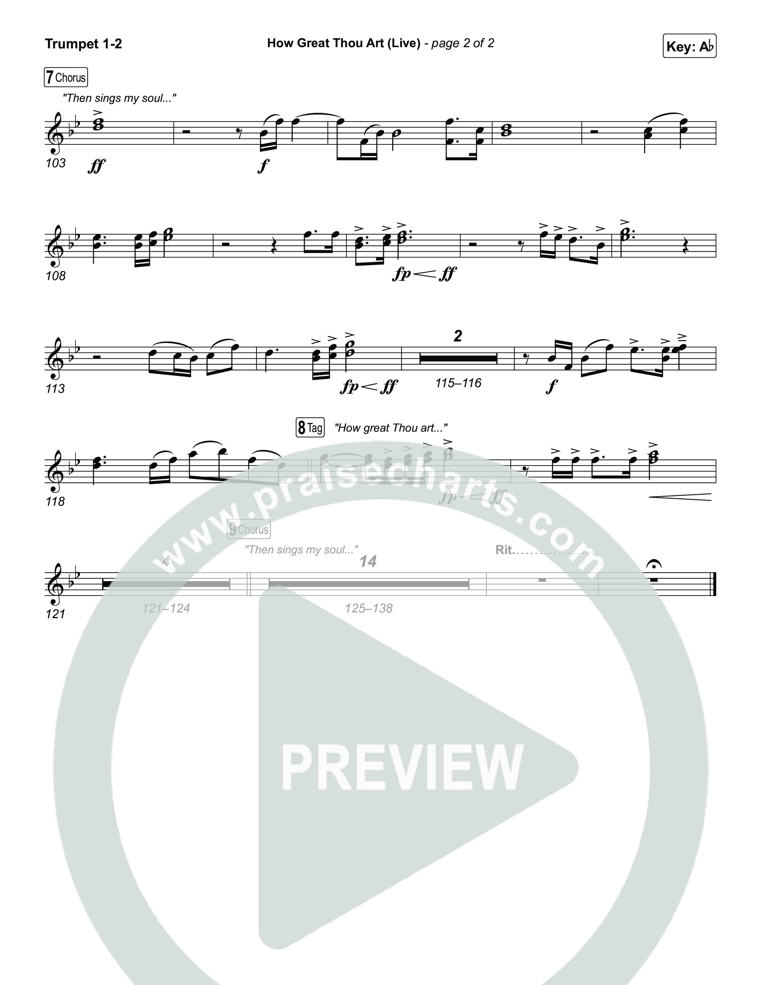 How Great Thou Art (Live) Trumpet 1,2 (Bethel Music / Garett & Kate)