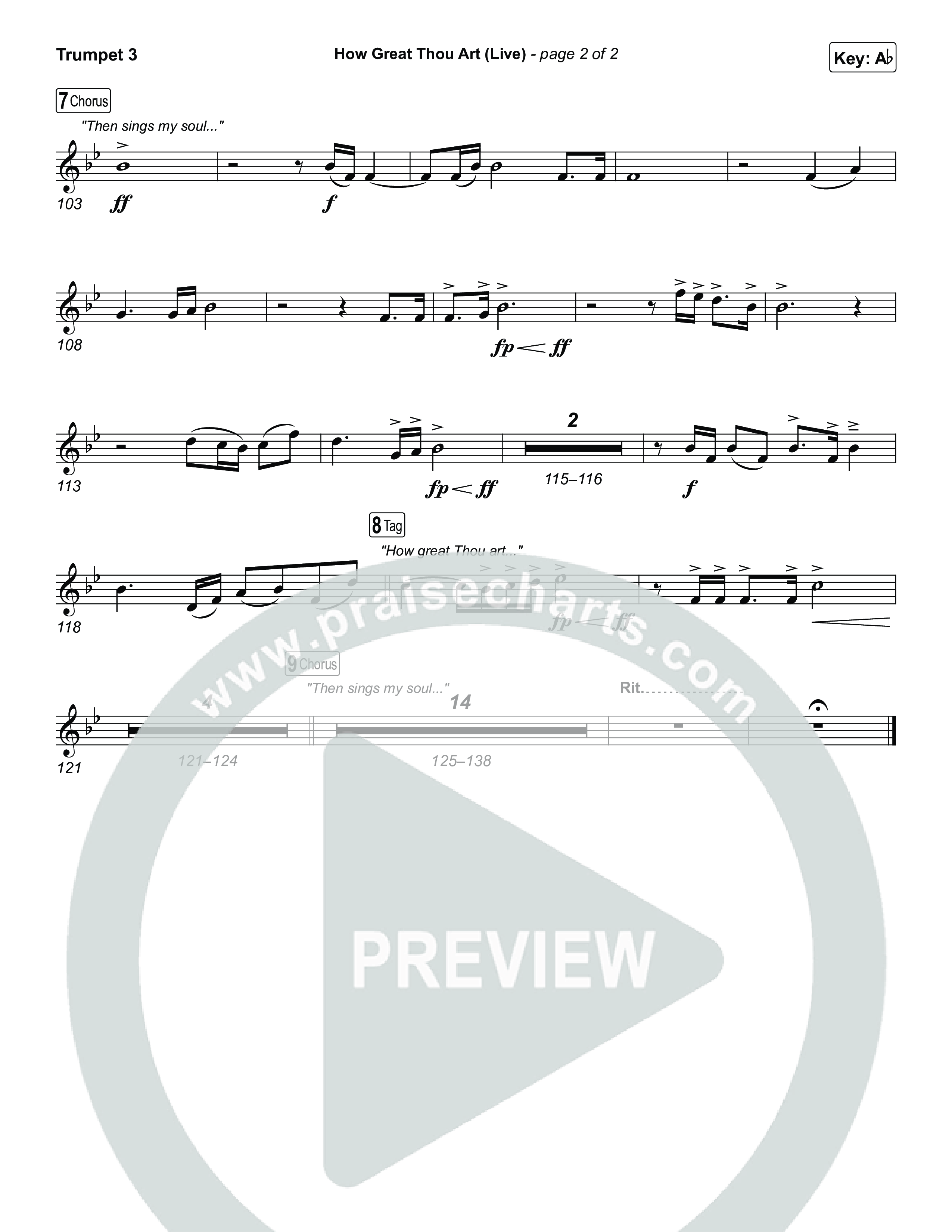 How Great Thou Art (Live) Trumpet 3 (Bethel Music / Garett & Kate)