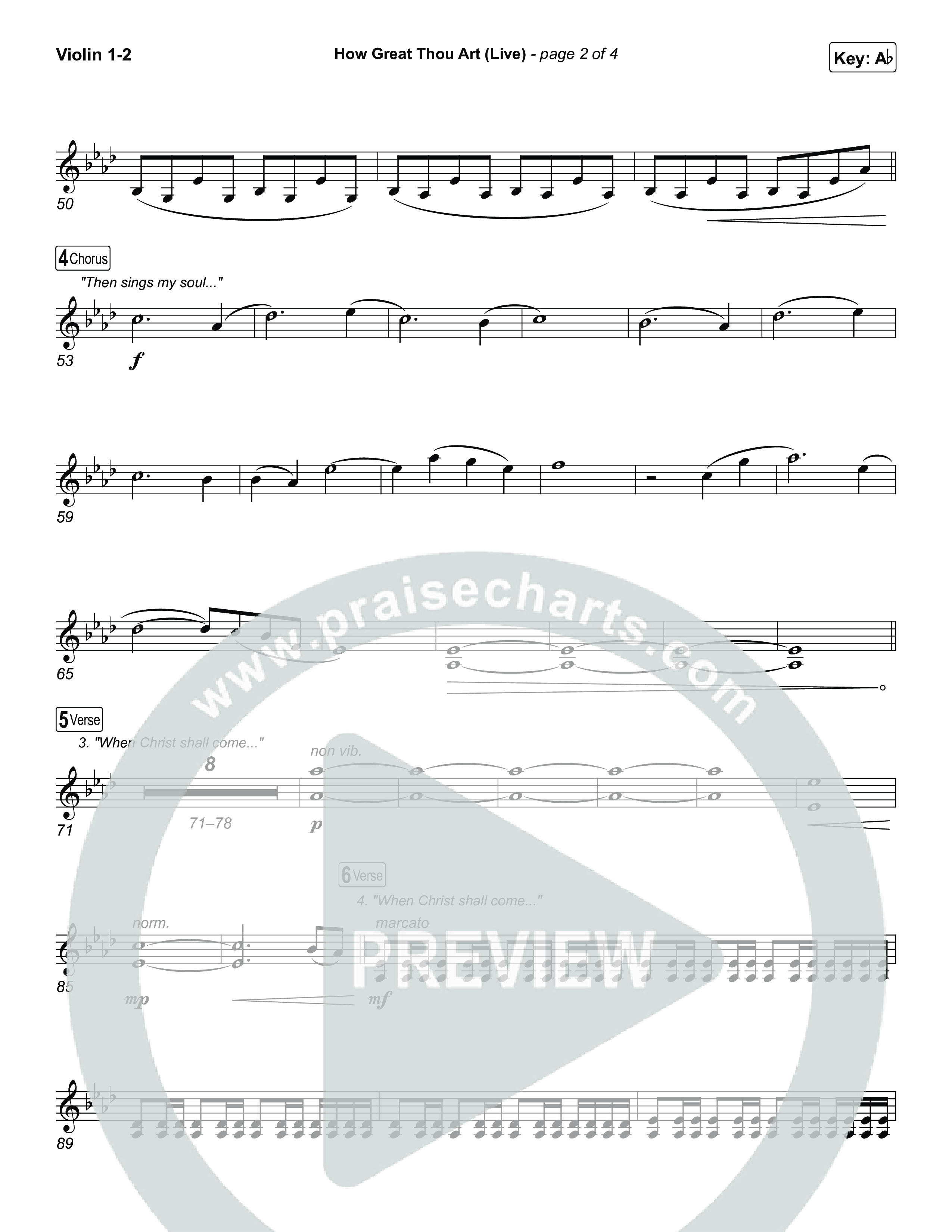 How Great Thou Art (Live) Violin 1,2 (Bethel Music / Garett & Kate)