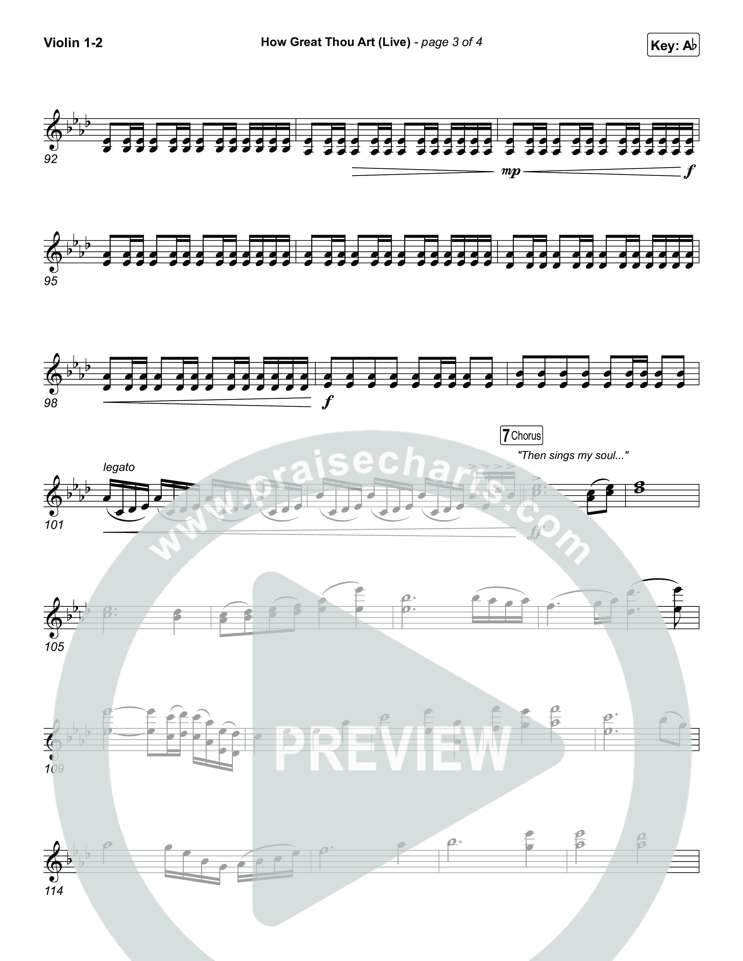 How Great Thou Art (Live) Violin 1,2 (Bethel Music / Garett & Kate)