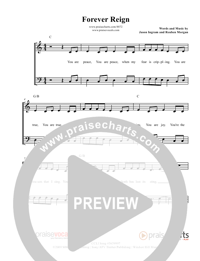 Forever Reign Sheet Music PDF (PraiseVocals) PraiseCharts