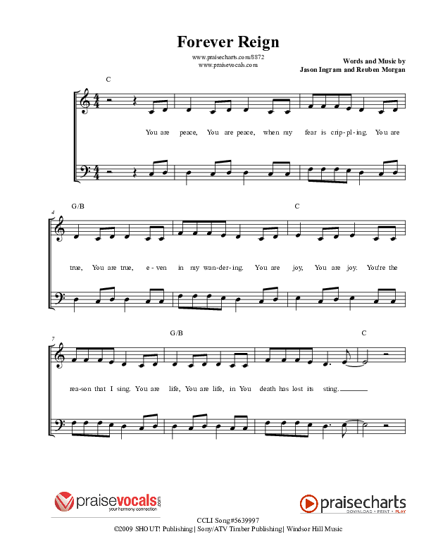 Forever Reign Lead Sheet (PraiseVocals)